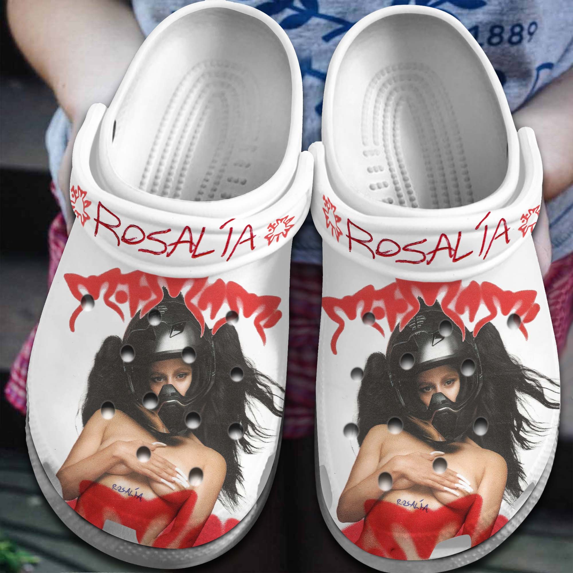 Footwearmerch Rosalia Singer Music Crocs Crocband Clogs Shoes Comfortable For Men Women and Kids