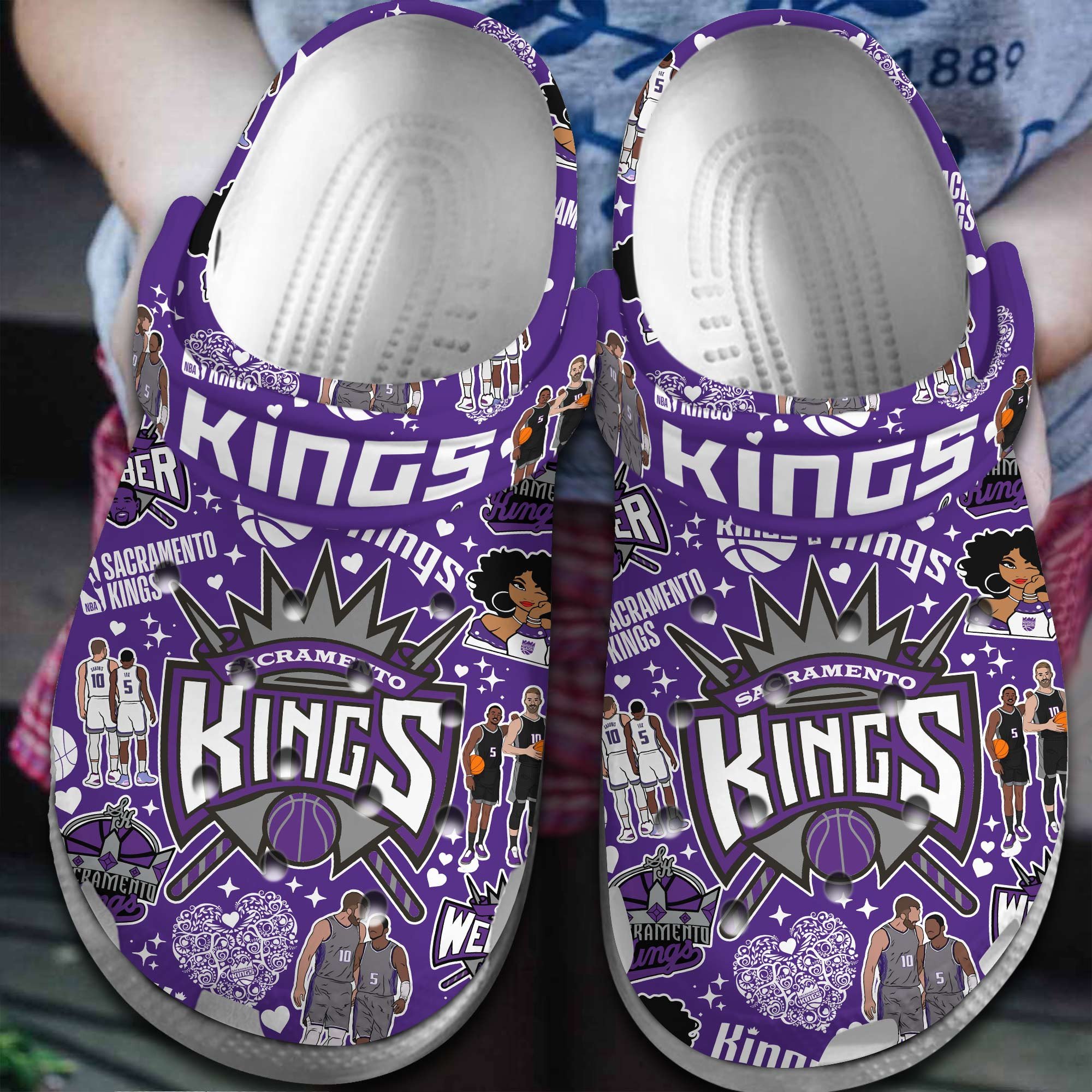 Footwearmerch Sacramento Kings NBA Basketball Sport Crocs Crocband Clogs Shoes Comfortable For Men Women and Kids