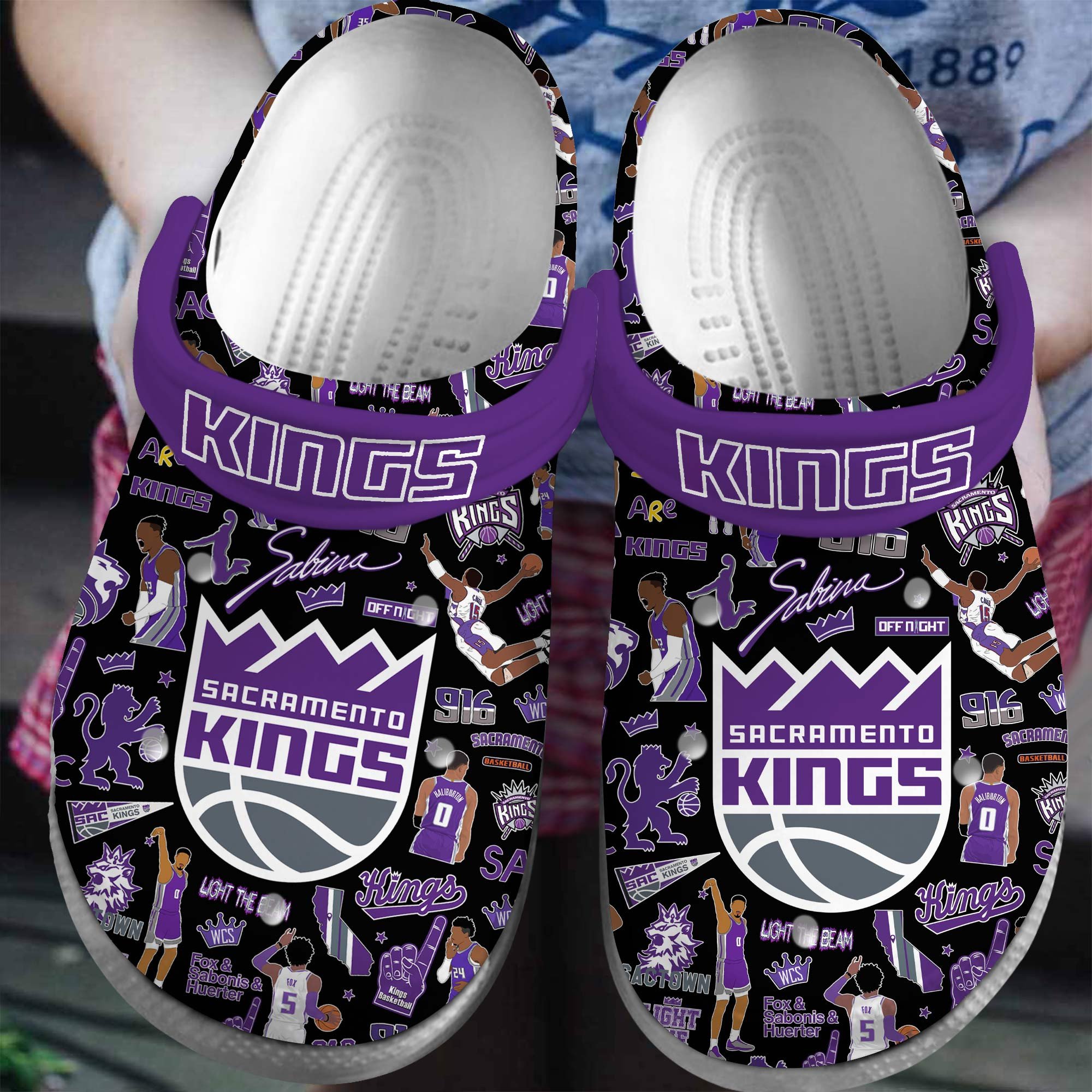 Footwearmerch Sacramento Kings NBA Basketball Sport Crocs Crocband Clogs Shoes Comfortable For Men Women and Kids
