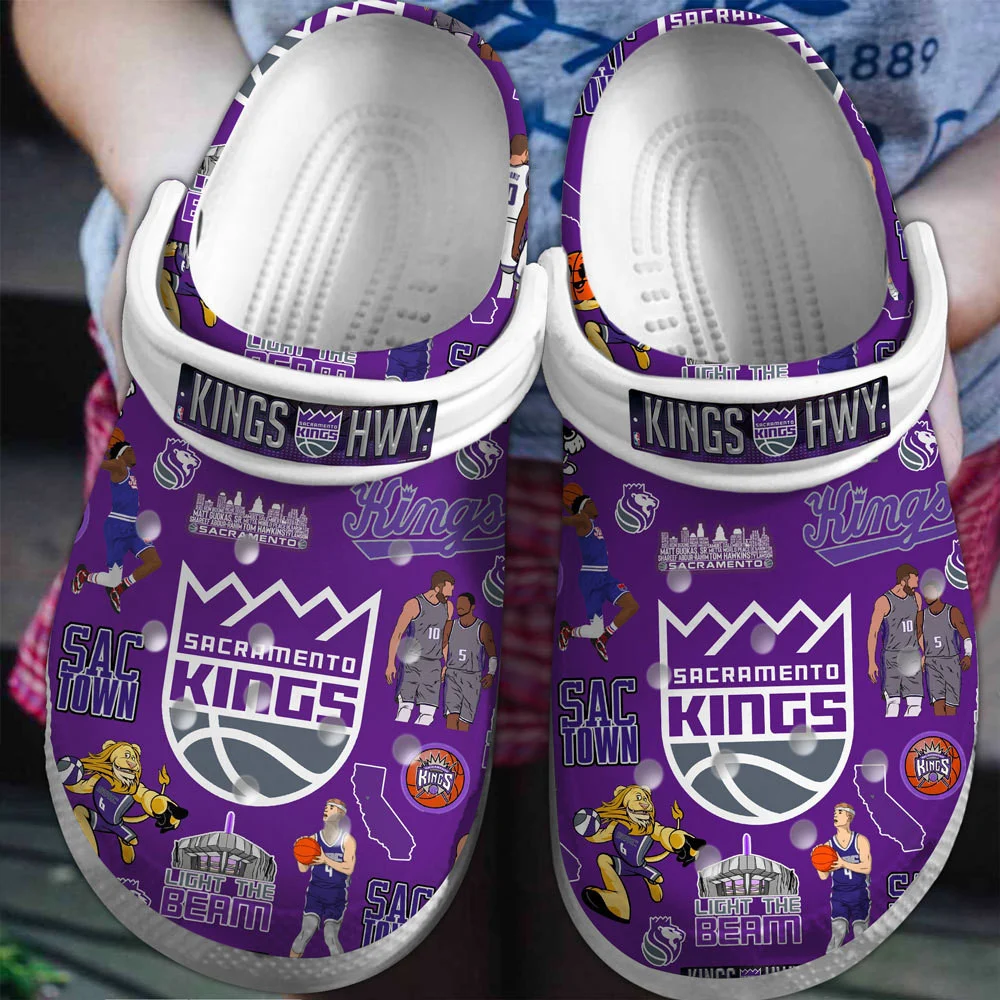 Footwearmerch Sacramento Kings NBA Basketball Sport Crocs Crocband Clogs Shoes Comfortable For Men Women and Kids