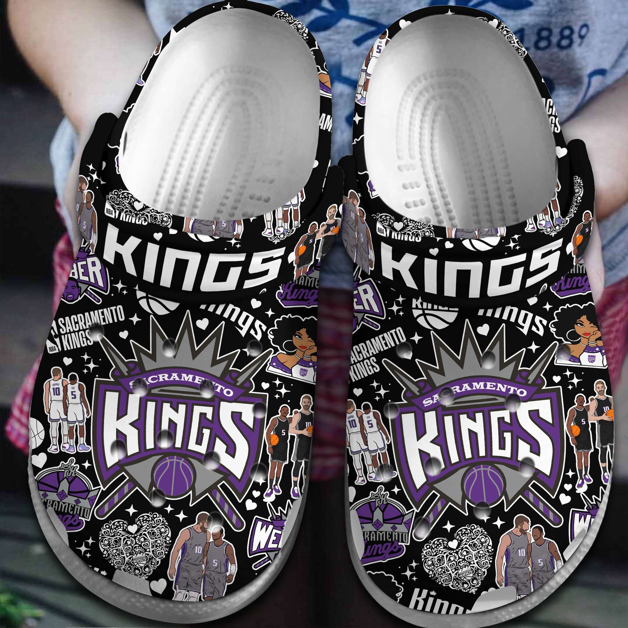 Footwearmerch Sacramento Kings NBA Basketball Sport Crocs Crocband Clogs Shoes Comfortable For Men Women and Kids
