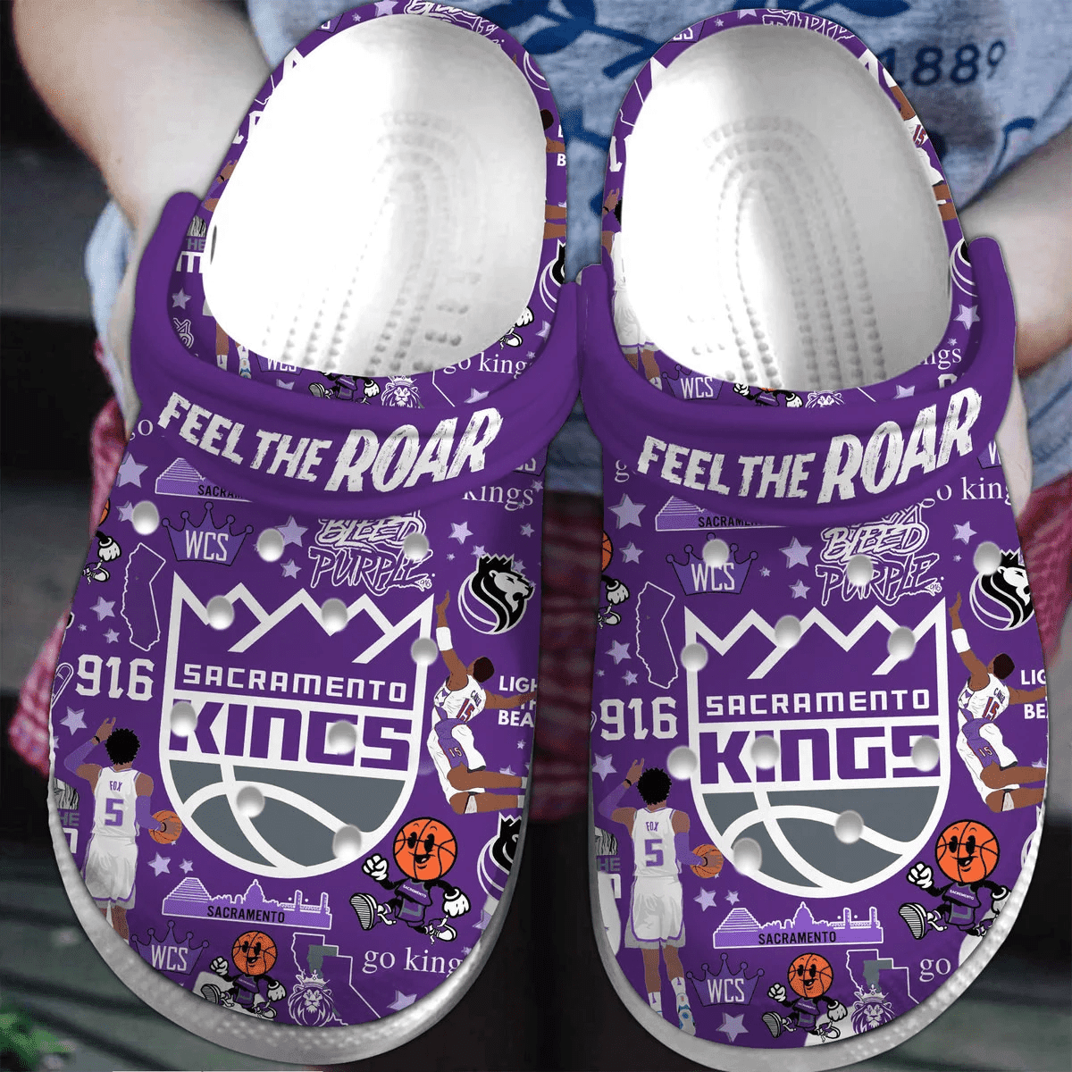 Footwearmerch Sacramento Kings NBA Sport Crocs Crocband Clogs Shoes Comfortable For Men Women and Kids