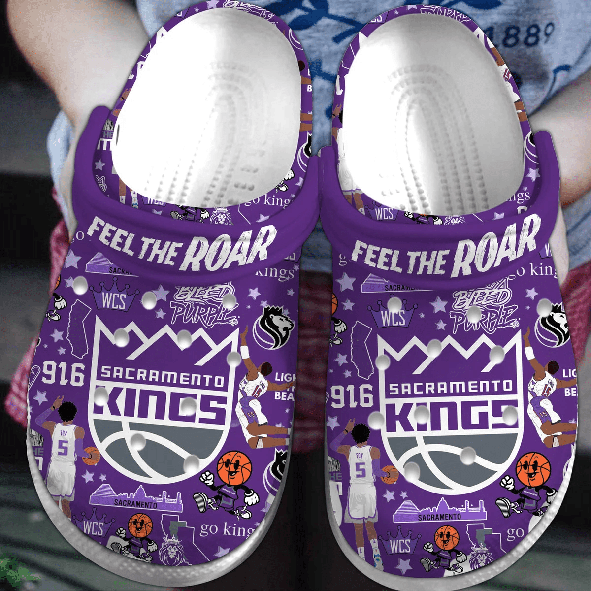 Footwearmerch Sacramento Kings NBA Sport Crocs Crocband Clogs Shoes Comfortable For Men Women and Kids