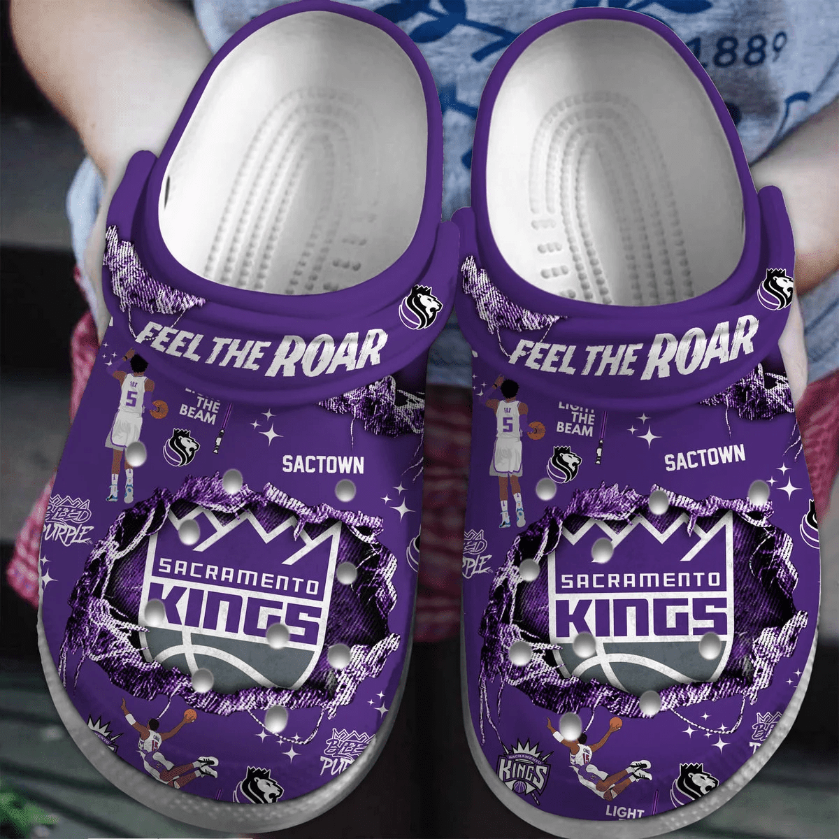 Footwearmerch Sacramento Kings NBA Sport Crocs Crocband Clogs Shoes Comfortable For Men Women and Kids