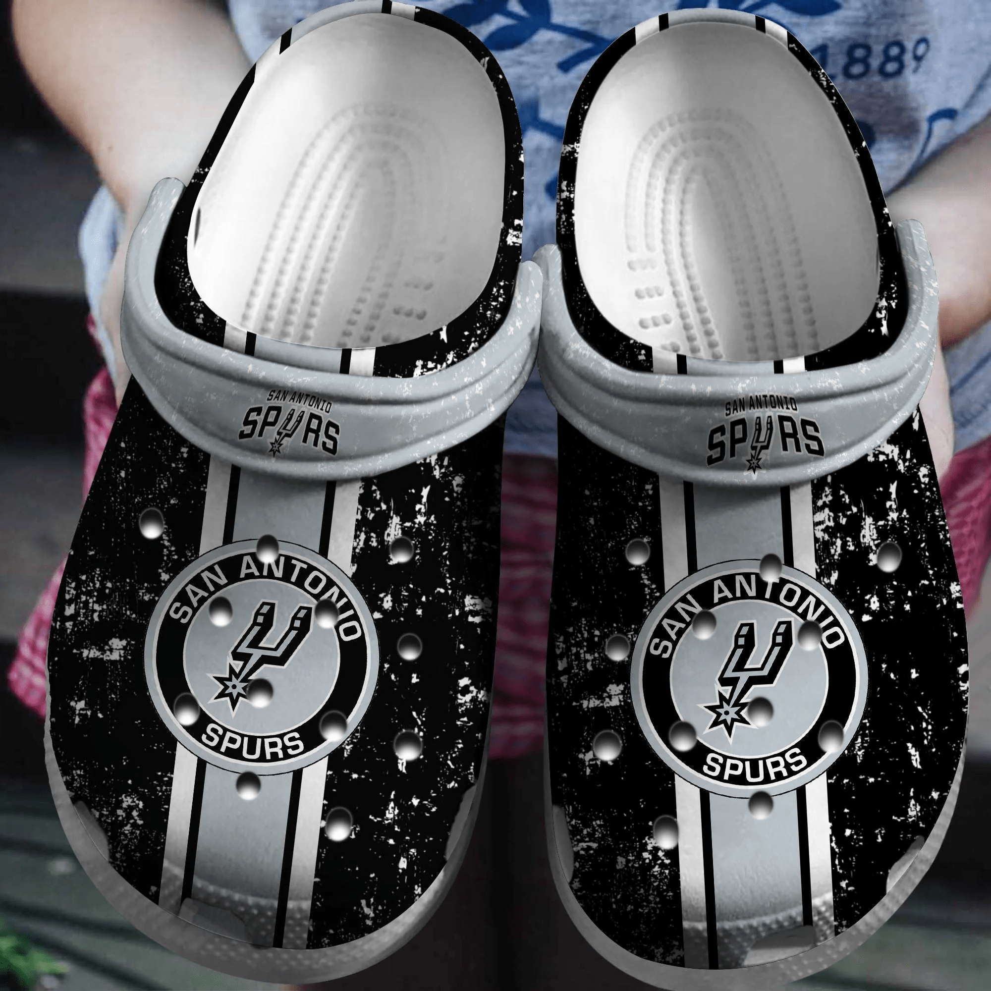 Footwearmerch San Antonio Spurs Basketball Crocband Comfortable Clogs Shoes Crocs For Men Women