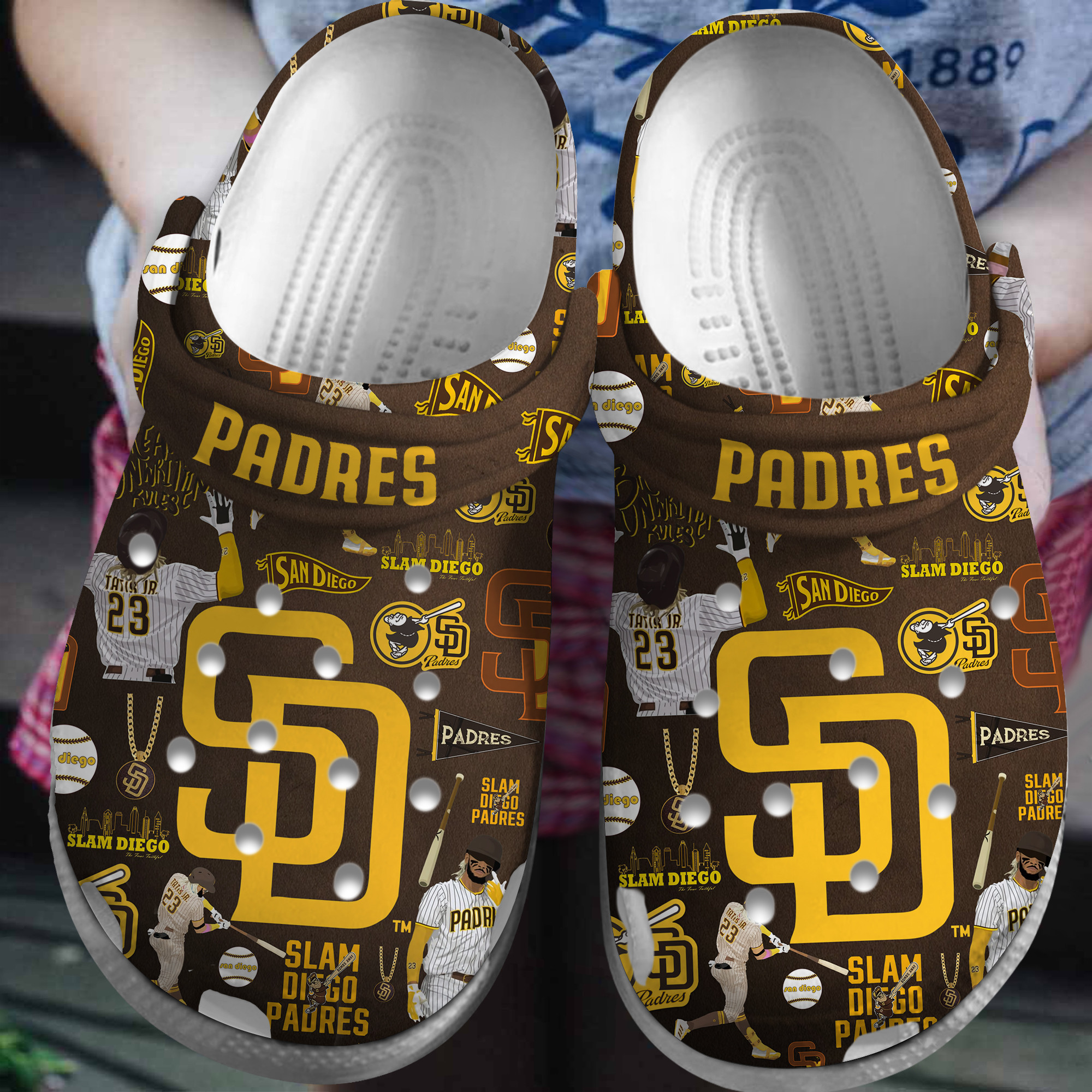 Footwearmerch San Diego Padres MLB Sport Crocs Crocband Clogs Shoes Comfortable For Men Women and Kids