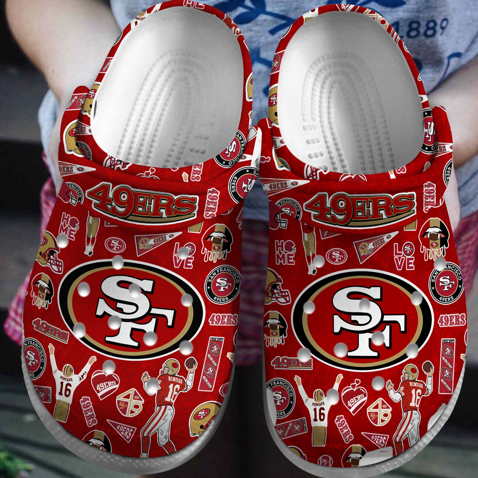 Footwearmerch San Francisco 49ers NFL Sport Crocs Crocband Clogs Shoes Comfortable For Men Women and Kids