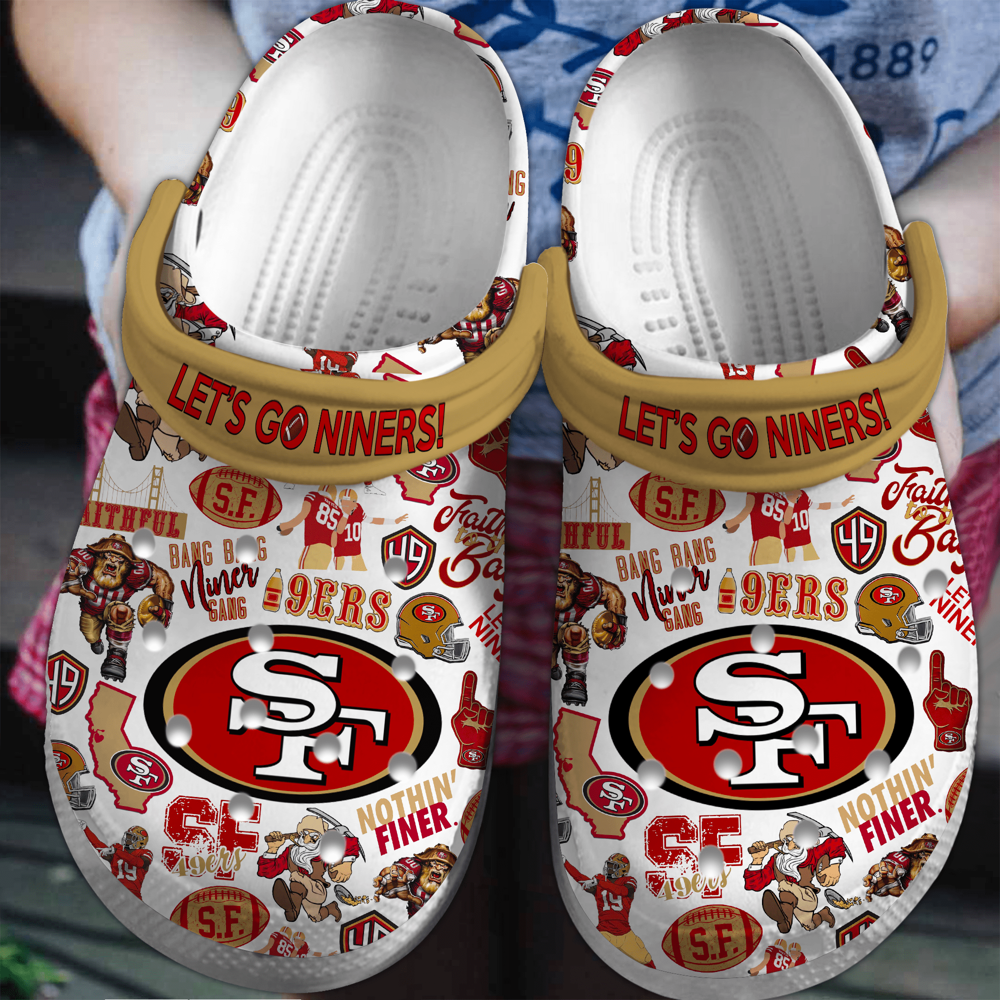 Footwearmerch San Francisco 49ers NFL Sport Crocs Crocband Clogs Shoes Comfortable For Men Women and Kids