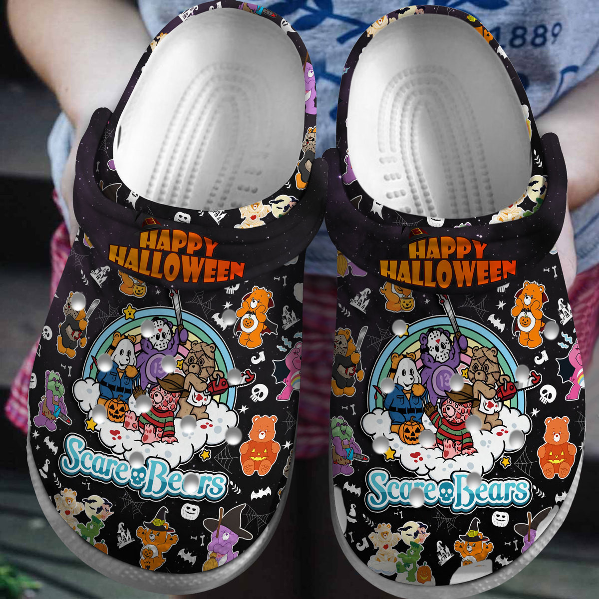 Footwearmerch Scare Bear TV Series Crocs Crocband Clogs Shoes Comfortable For Men Women and Kids