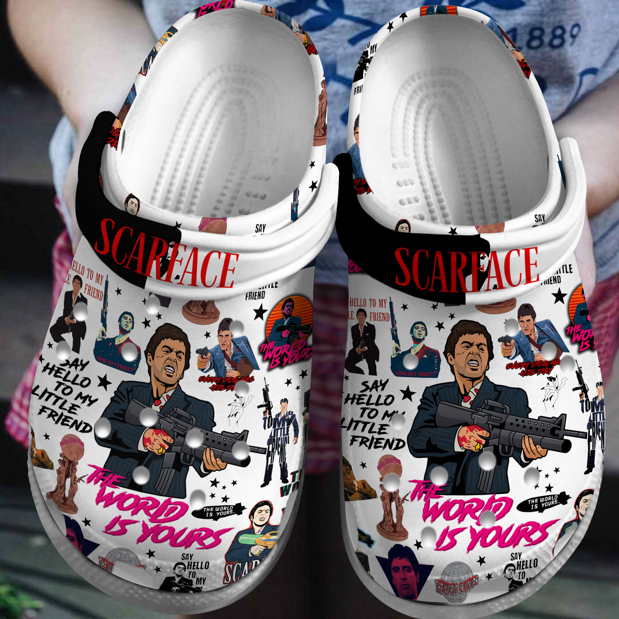 Footwearmerch Scarface Movie Crocs Crocband Clogs Shoes Comfortable For Men Women and Kids