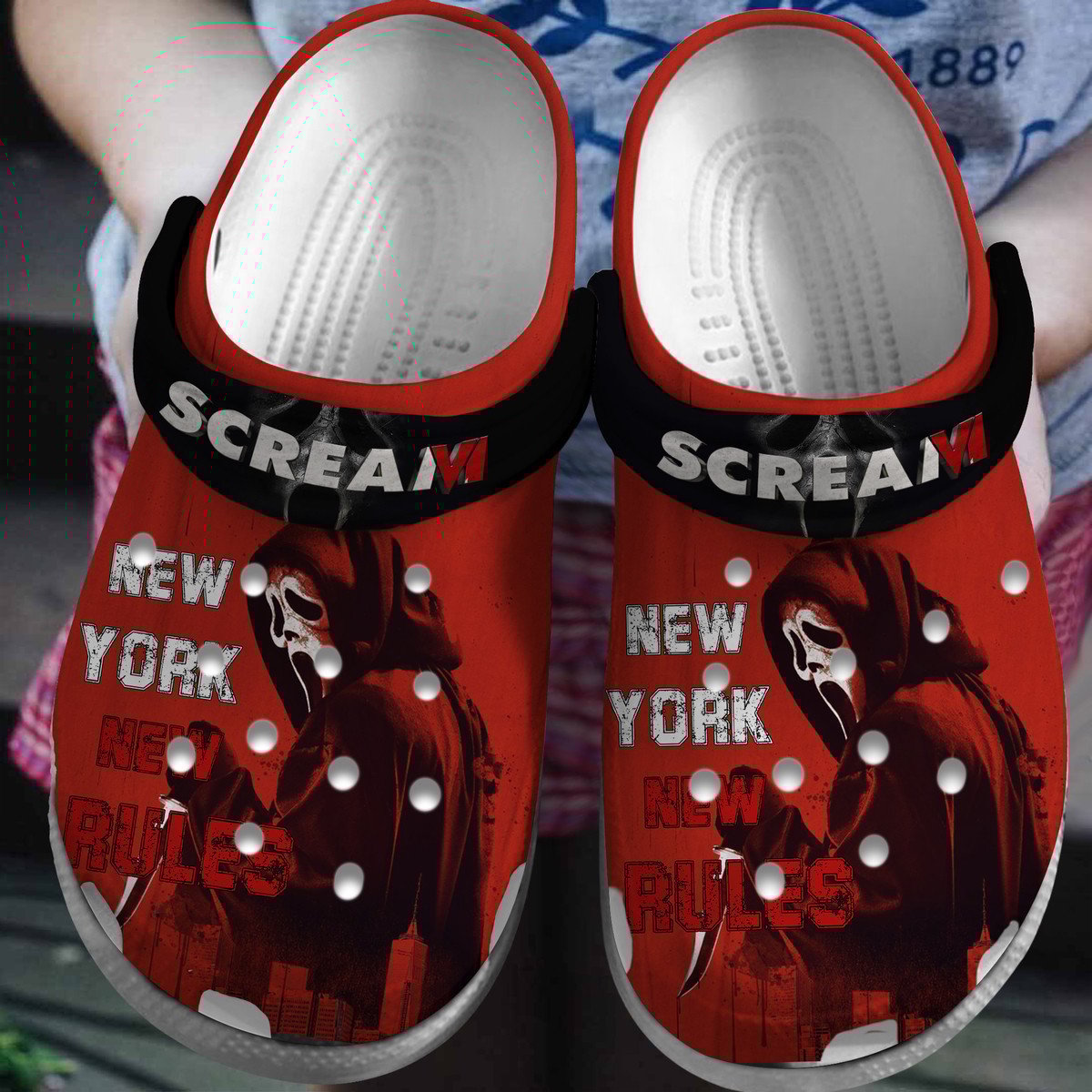 Footwearmerch Scream Movie Crocs Crocband Clogs Shoes Comfortable For Men Women and Kids