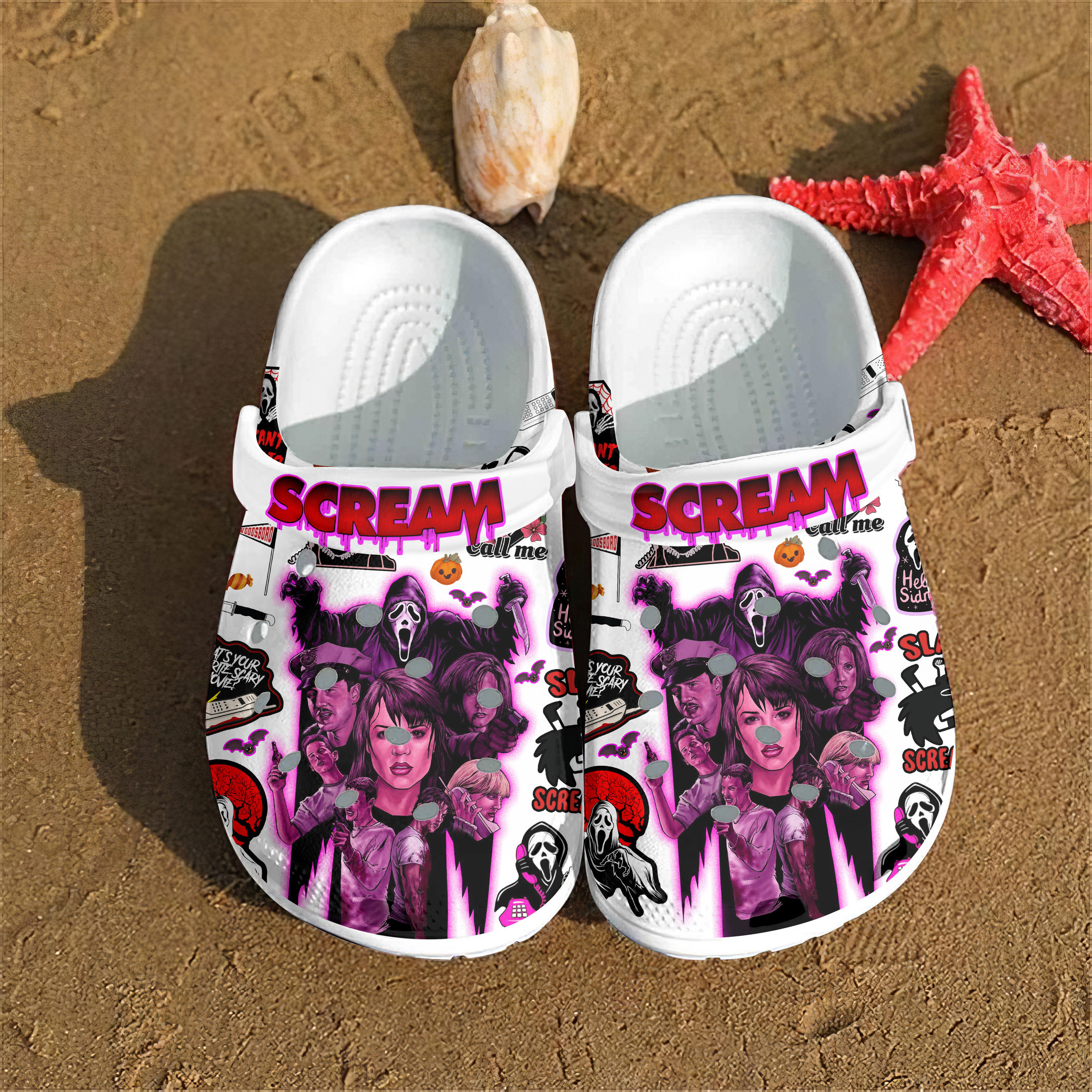 Footwearmerch Scream Movie Crocs Crocband Clogs Shoes Comfortable For Men Women and Kids