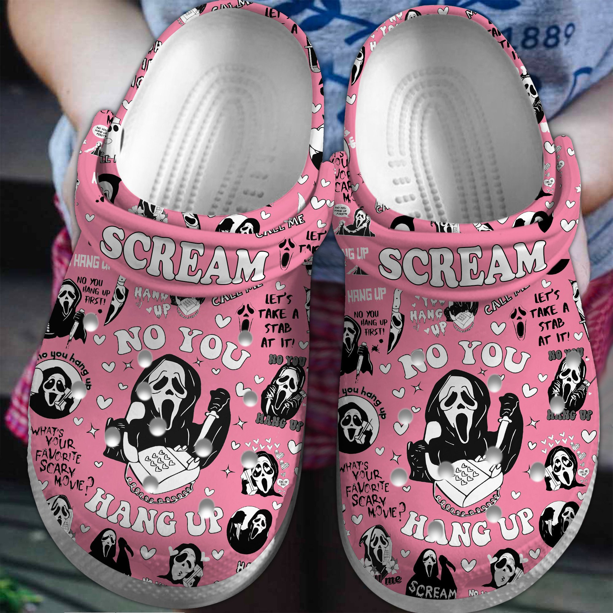 Footwearmerch Scream Movie Crocs Crocband Clogs Shoes Comfortable For Men Women and Kids
