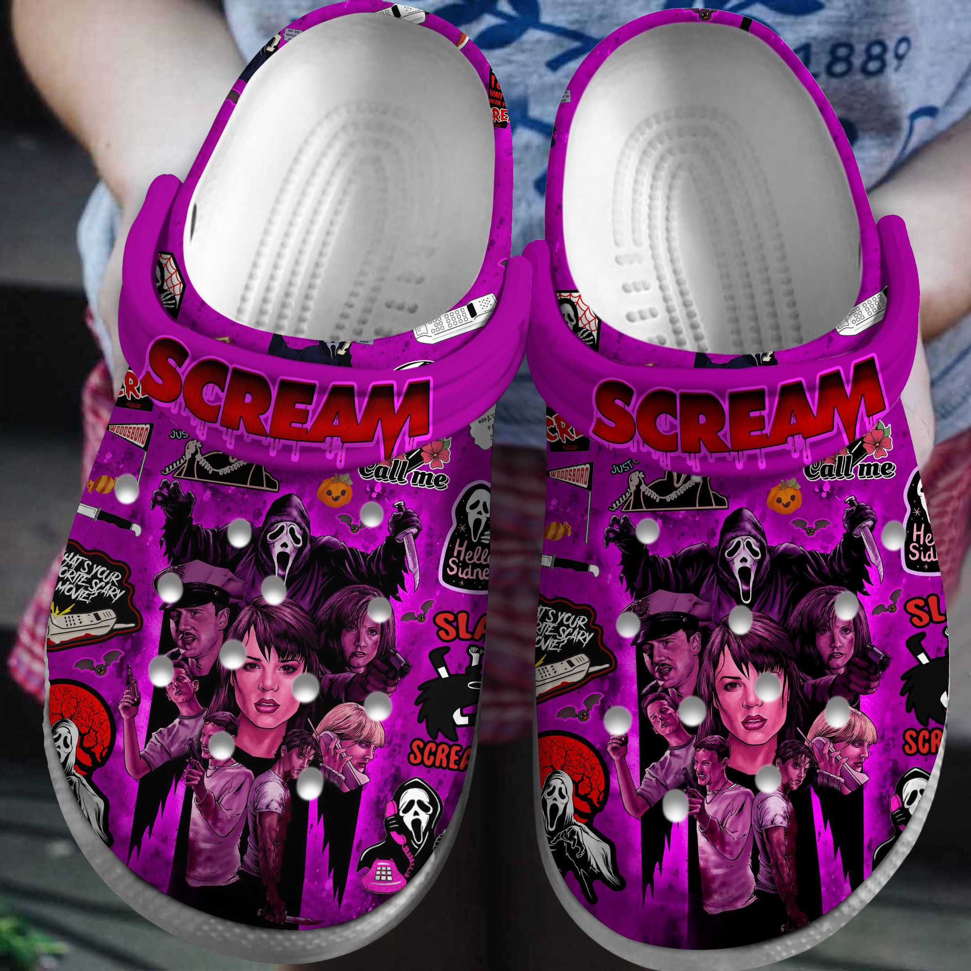 Footwearmerch Scream Movie Crocs Crocband Clogs Shoes Comfortable For Men Women and Kids
