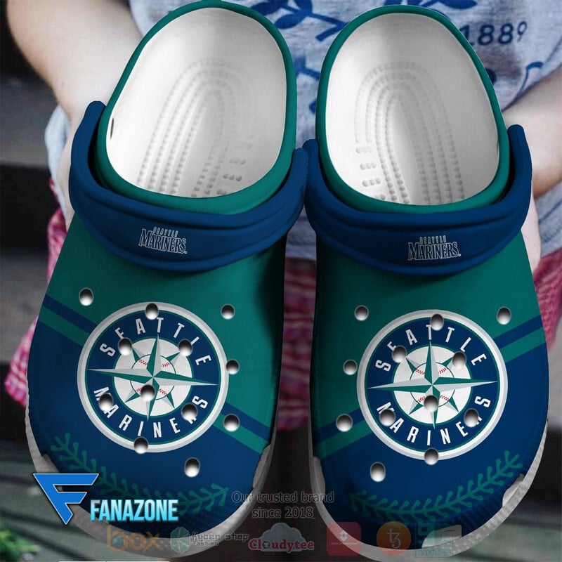 Footwearmerch Seattle Mariners Blue-Green MLB Sport Crocs Clogs Crocband Shoes Comfortable For Men Women and Kids