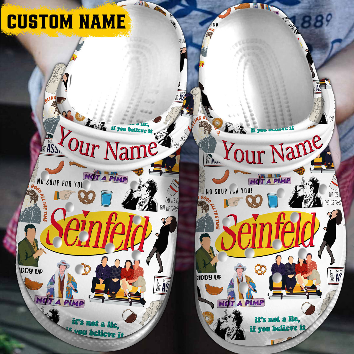 Footwearmerch Seinfeld TV Series Crocs Crocband Clogs Shoes Comfortable For Men Women and Kids