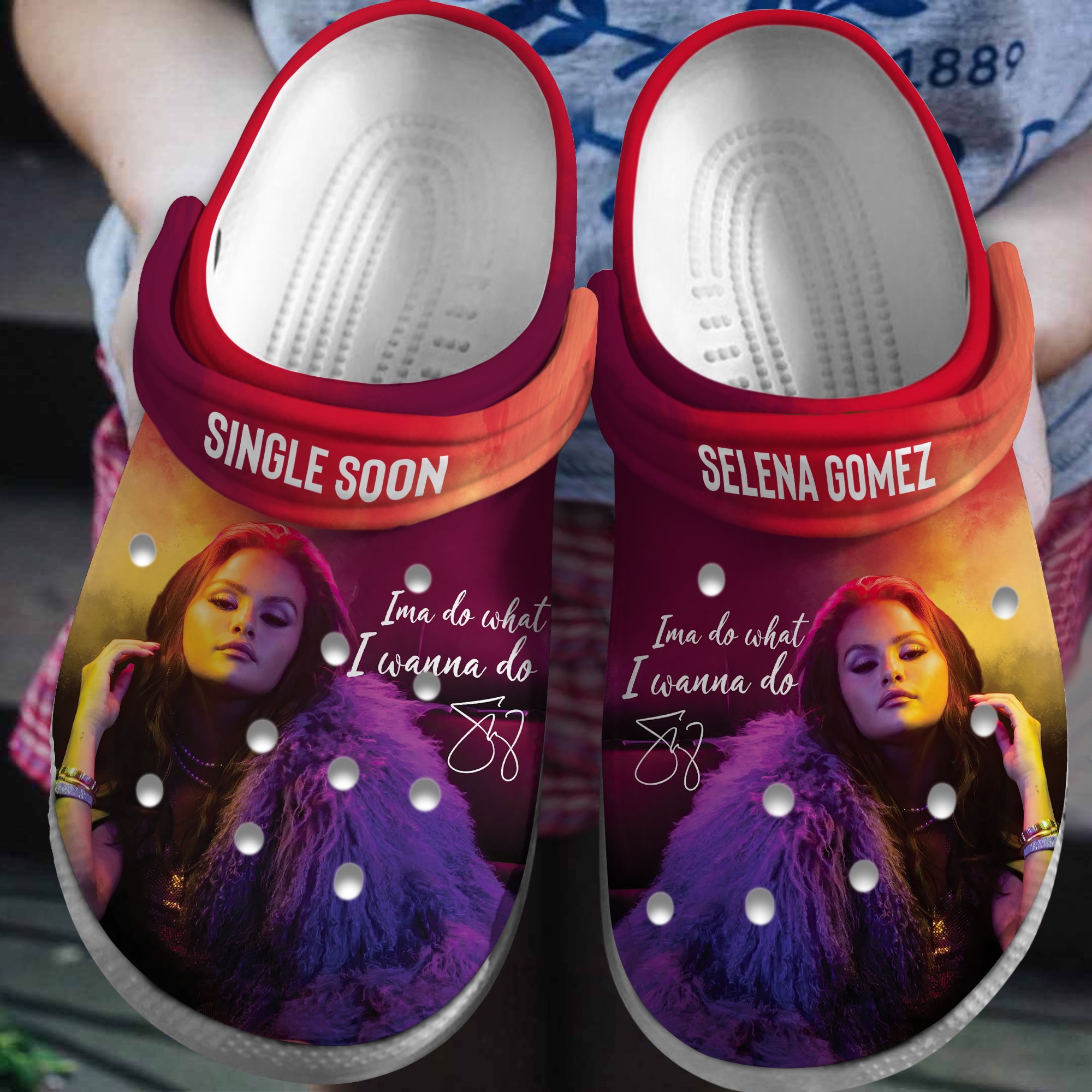 Footwearmerch Selena Gomez Music Movie Crocs Crocband Clogs Shoes Comfortable For Men Women and Kids