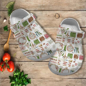Footwearmerch Sewing Quilting Grandma Vintage Croc Shoes Gift Mother Day 2022- Sewing Worker Shoes Croc Clogs Gift Wife Mom