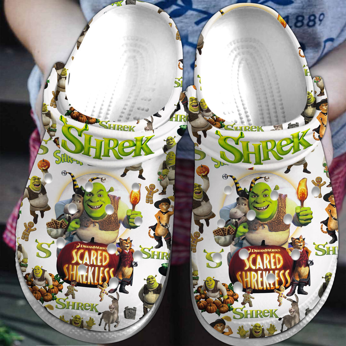 Footwearmerch Shrek Cartoon Crocs Crocband Clogs Shoes Comfortable For Men Women and Kids