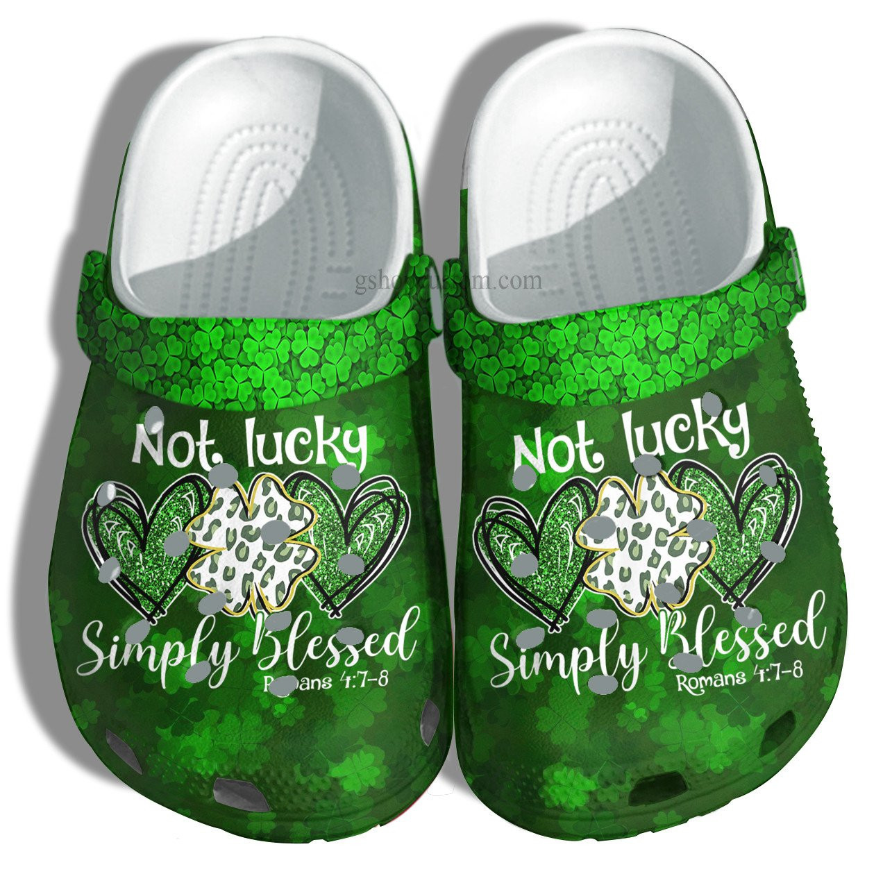 Footwearmerch Simple Blessed Romans 78 Clover Leaf Green Lucky Shoes - Clover Lucky Shoes Clogs Gifts For Mother Day