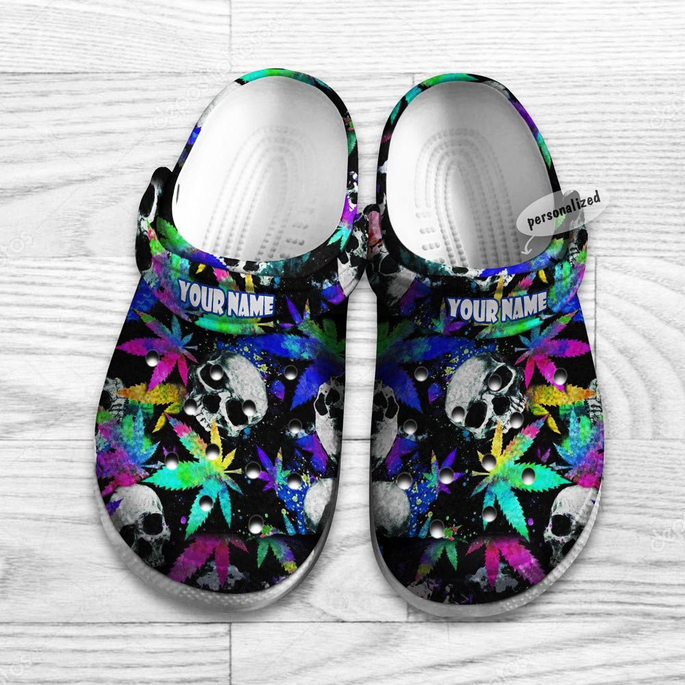 Footwearmerch Skull Cannabis clog Shoesmarijuana 420 Weed clog Shoesgifts For Men Women Ht
