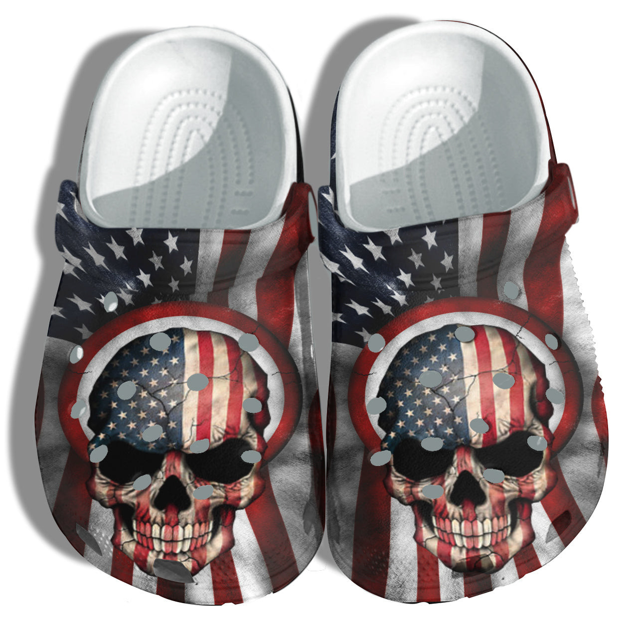 Footwearmerch Skull Hunter America Flag Shoes Gift Men Father Day- Us Proud Veterans 4Th Of July Shoes Birthday Gift Uncle