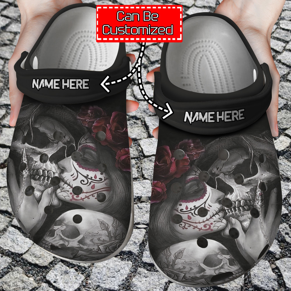 Footwearmerch Skull Shoes - Skull Dead Kiss Clog Shoes For Men And Women