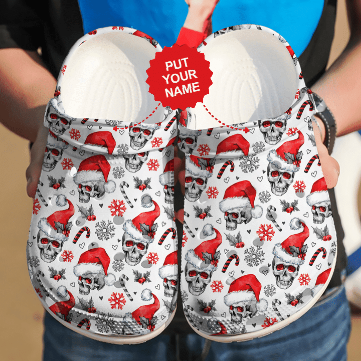 Footwearmerch Skull - Skull Heaven Christmas Clog Shoes For Men And Women