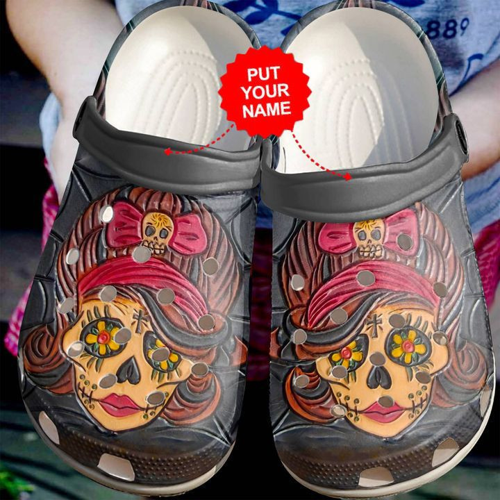 Footwearmerch Skull - Skull Lady Clog Shoes For Men And Women
