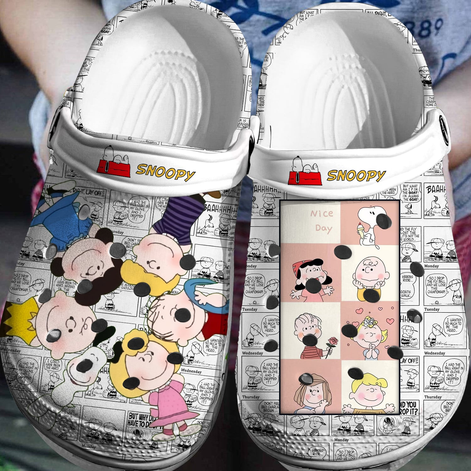 Footwearmerch Peanuts Snoopy Crocs Crocband Comfortable Shoes Clogs 3D