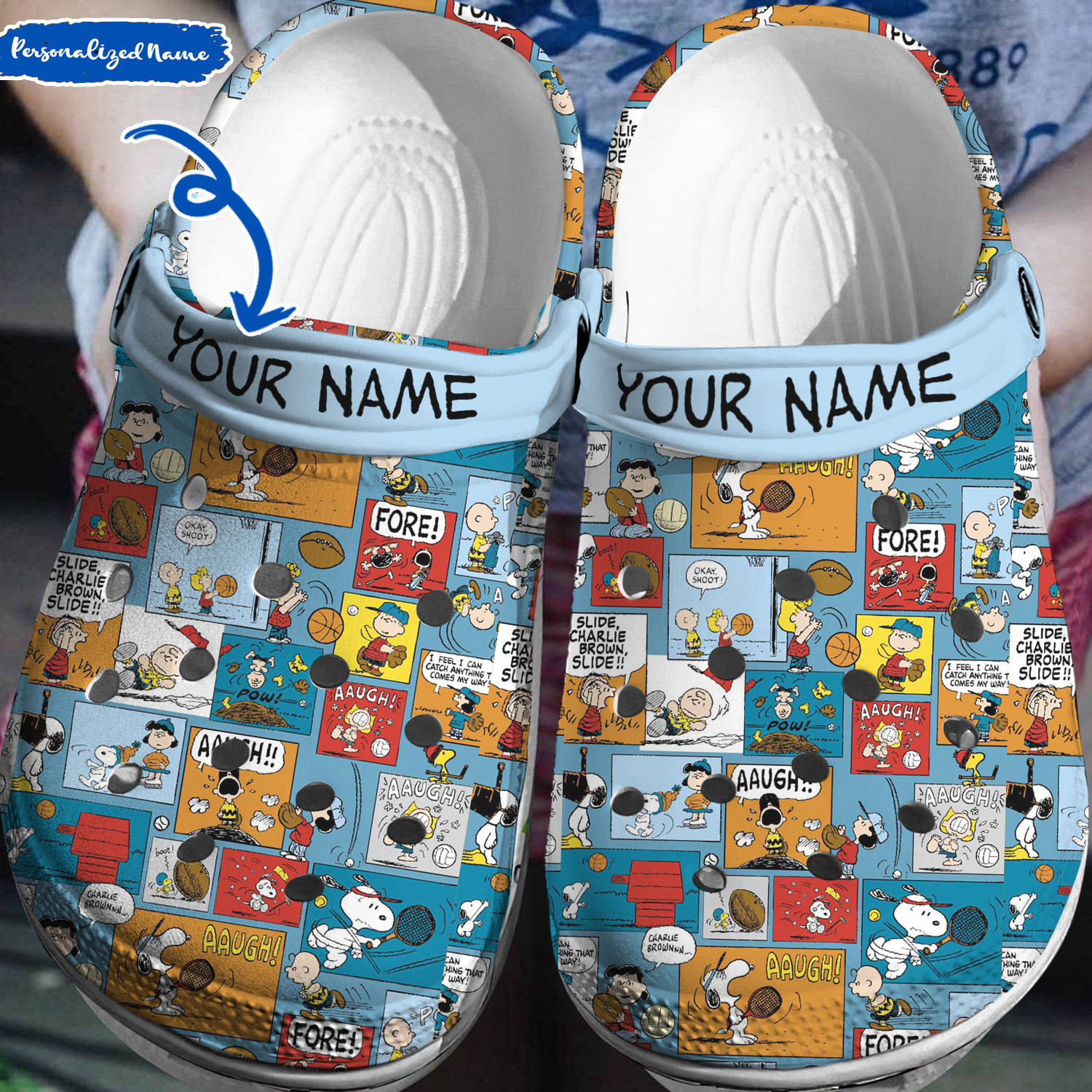 Footwearmerch Peanuts Snoopy Crocs Crocband Clogs Comfortable Shoes 3D