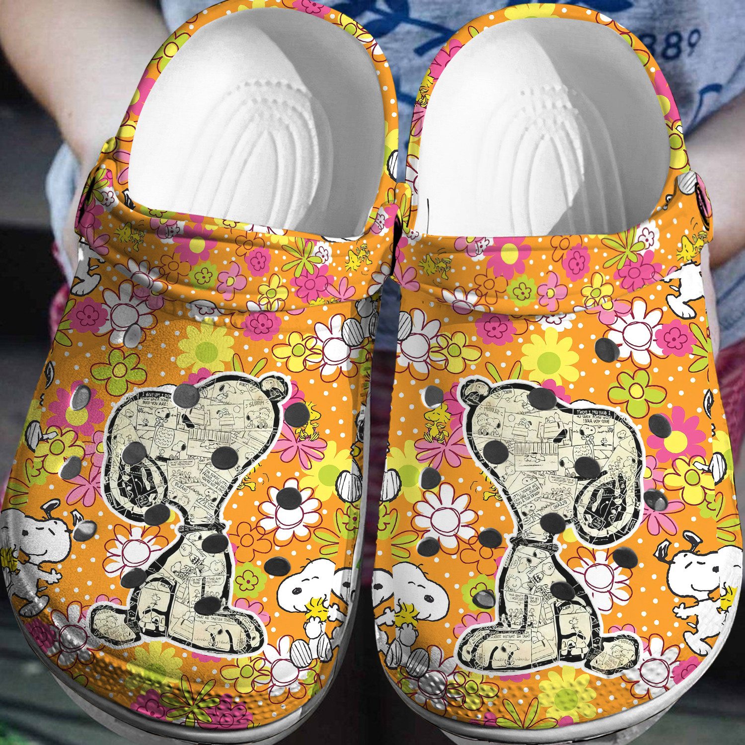 Footwearmerch Snoopy Flower Crocs 3D Clog Shoes