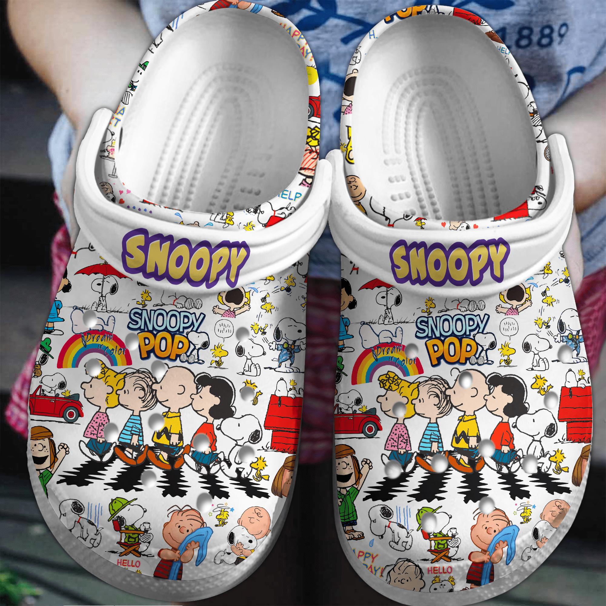 Footwearmerch Snoopy Peanuts Cartoon Crocs Crocband Clogs Shoes Comfortable For Men Women and Kids