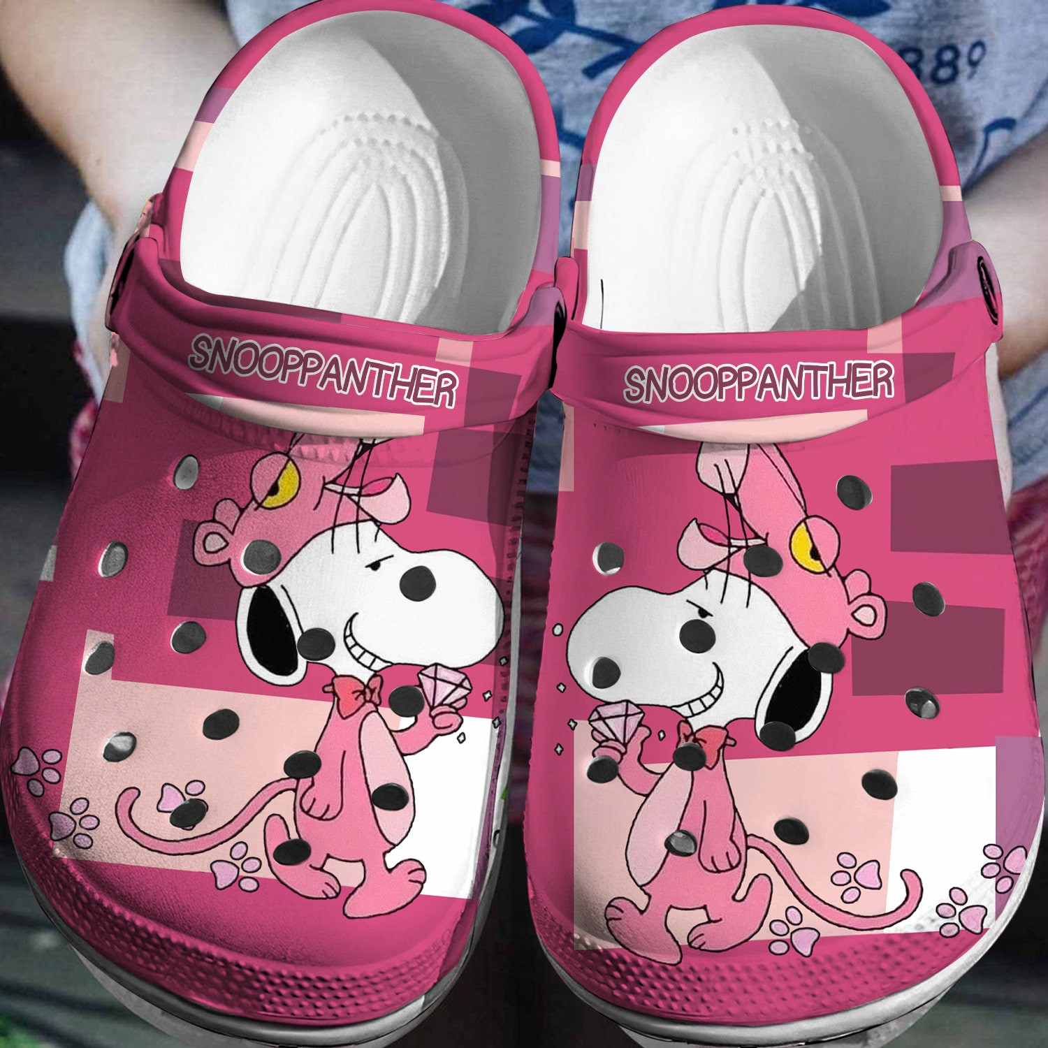 Footwearmerch Snoopy x Pink Panther Crocs 3D Clog Shoes