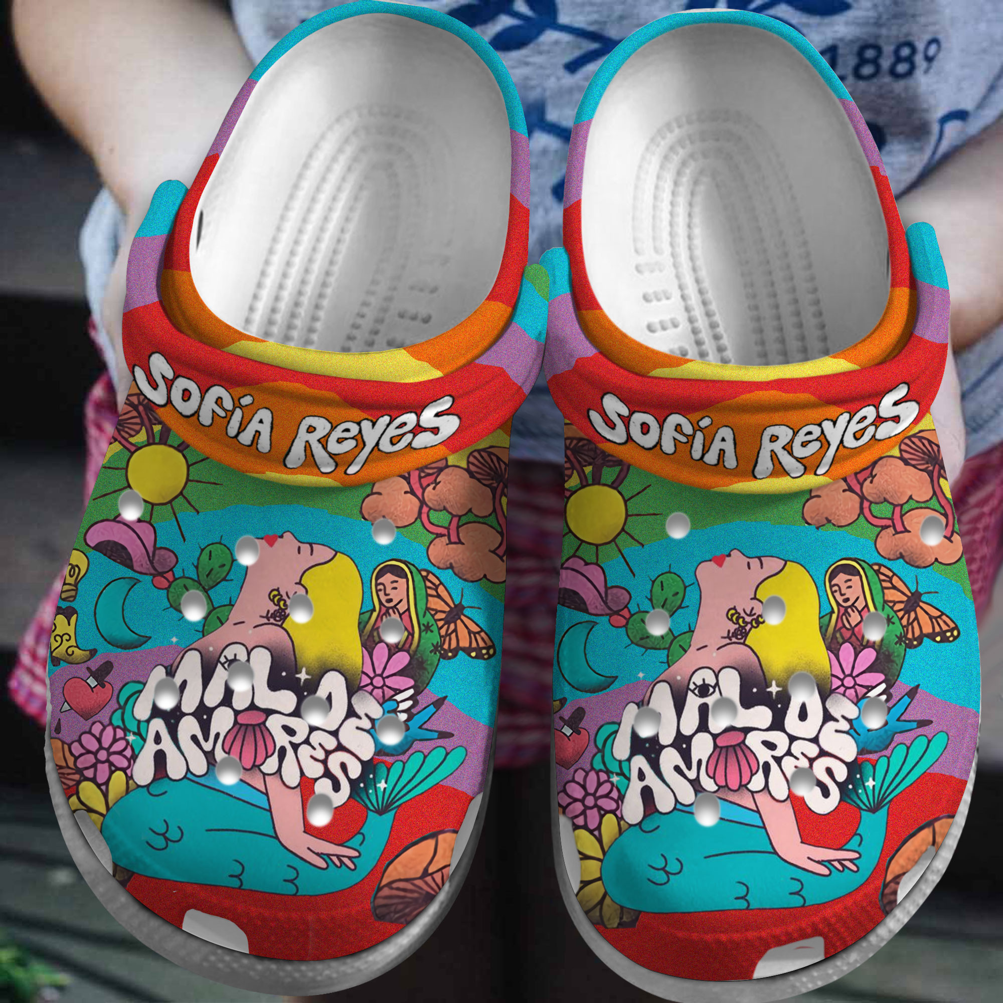 Footwearmerch Sofia Reyes Music Crocs Crocband Clogs Shoes Comfortable For Men Women and Kids