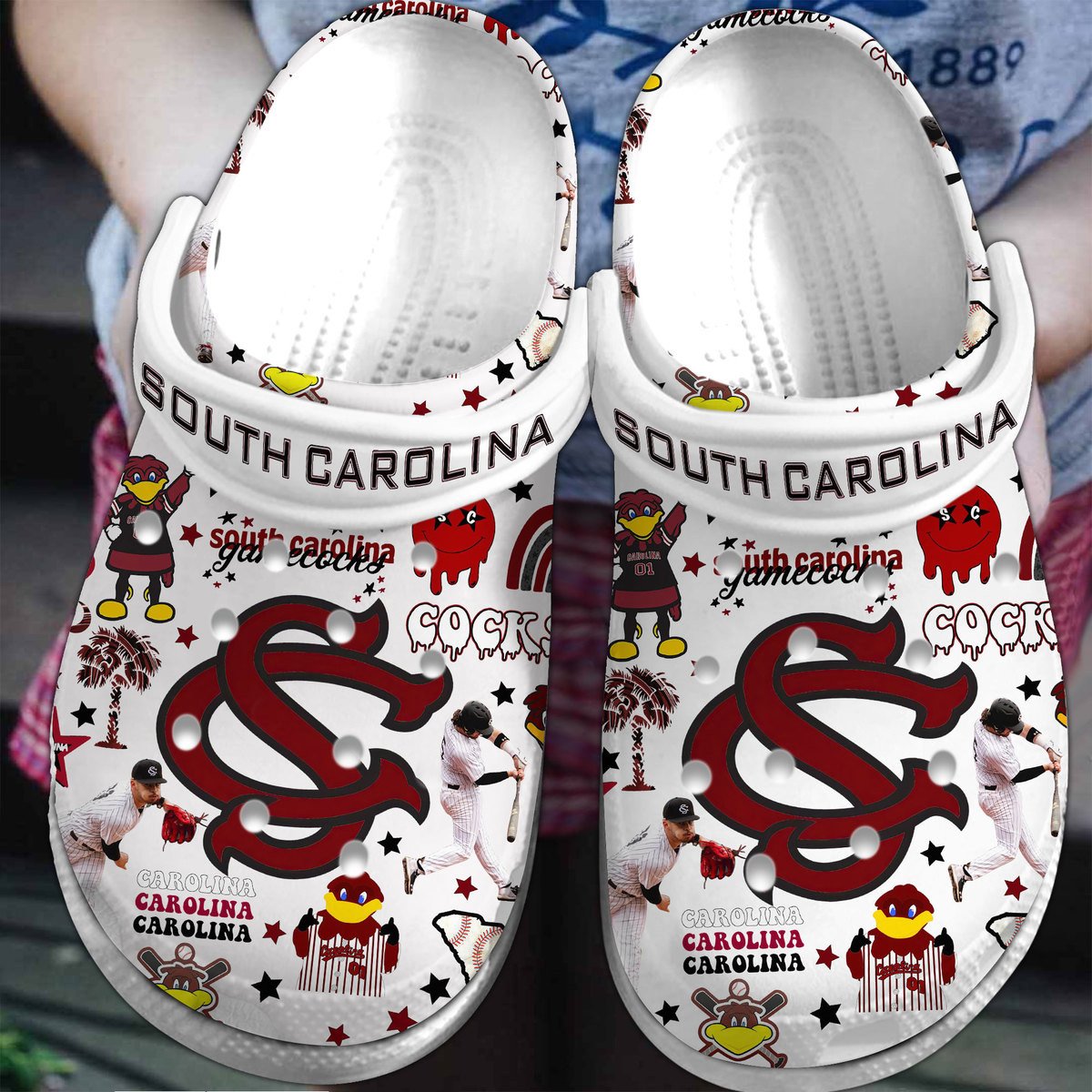 Footwearmerch South Carolina Gamecocks NCAA Sport Crocs Crocband Clogs Shoes Comfortable For Men Women and Kids