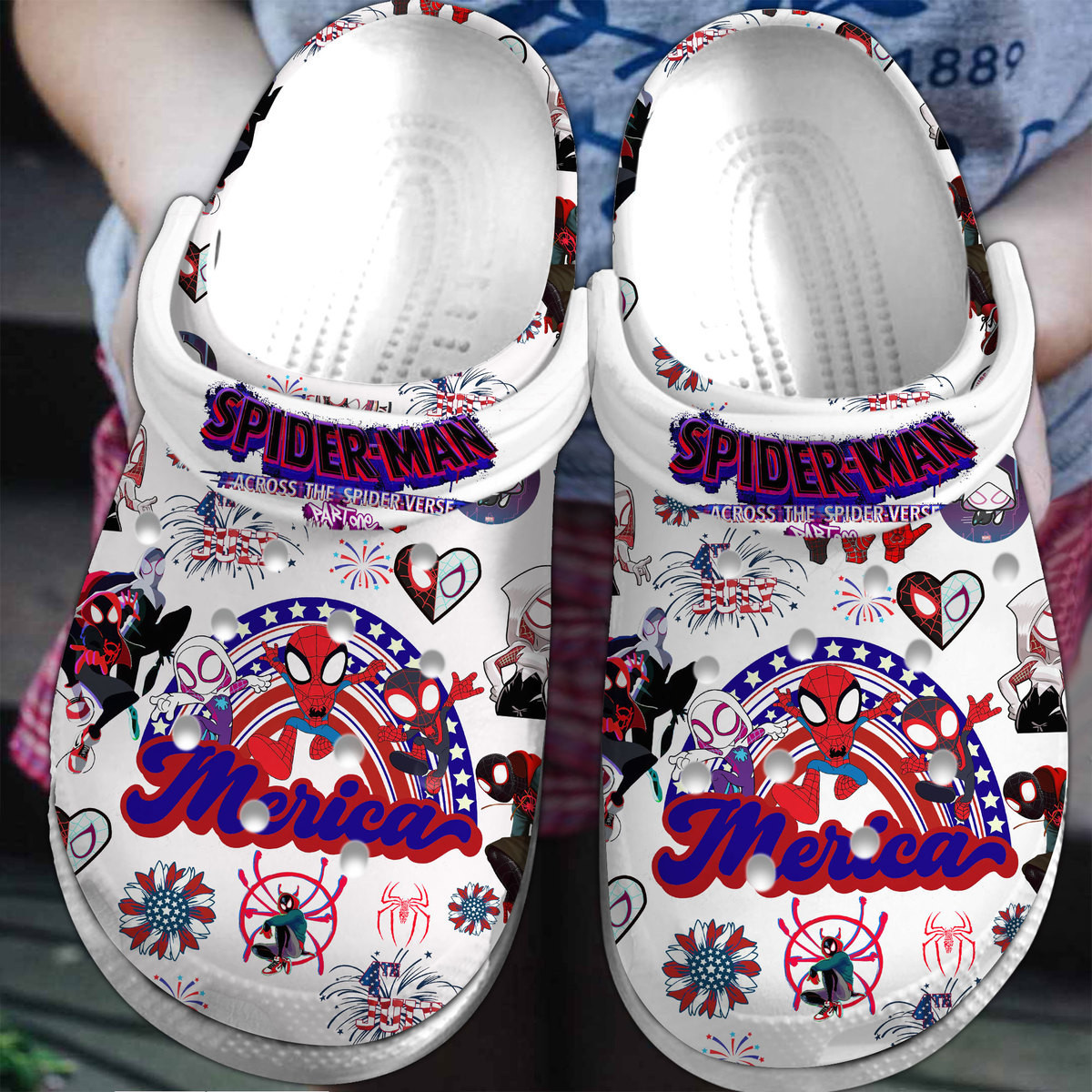 Footwearmerch Spider Man Across The Spider Verse Cartoon Crocs Crocband Clogs Shoes Comfortable For Men Women and Kids