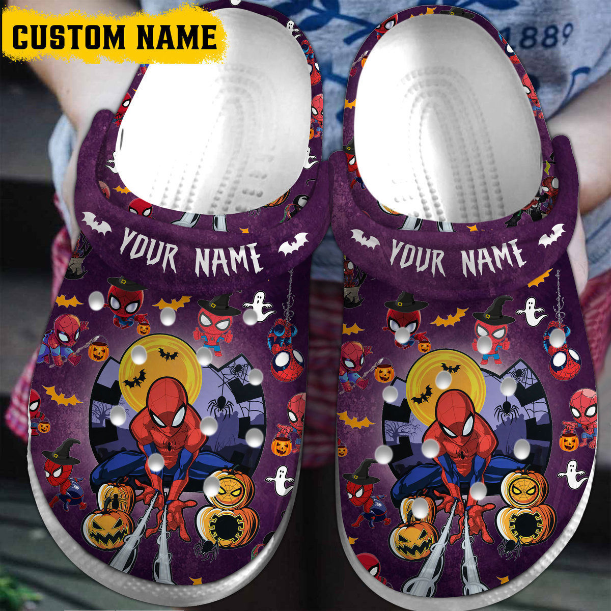 Footwearmerch Spider Man Movie Cartoon Crocs Crocband Clogs Shoes Comfortable For Men Women and Kids