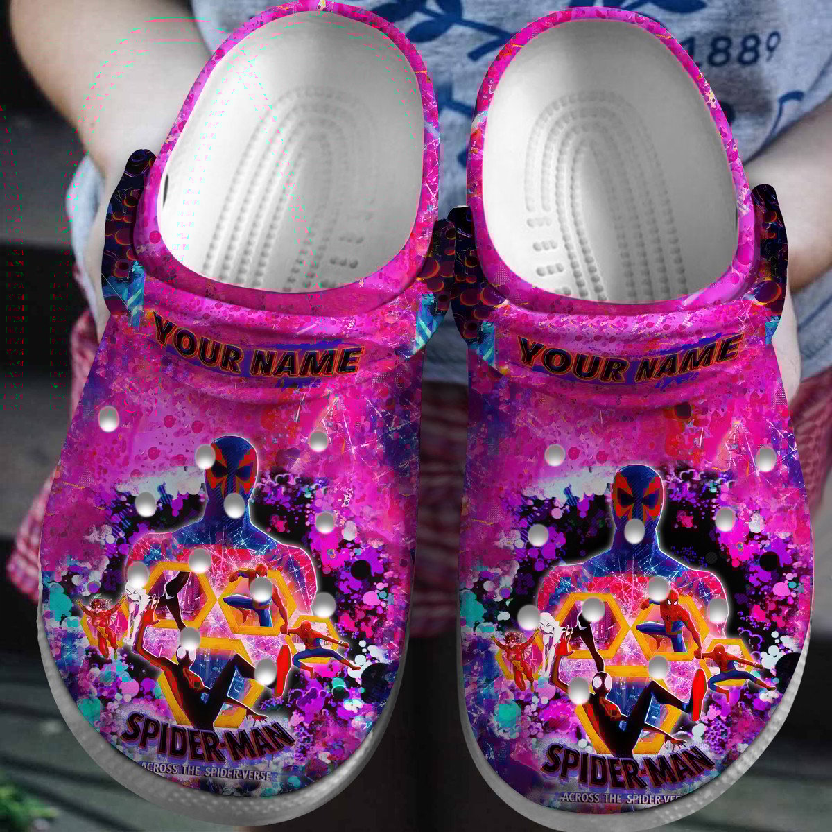 Footwearmerch Spider Man Across the Spider-Verse Movie Crocs Crocband Clogs Shoes For Men Women and Kids