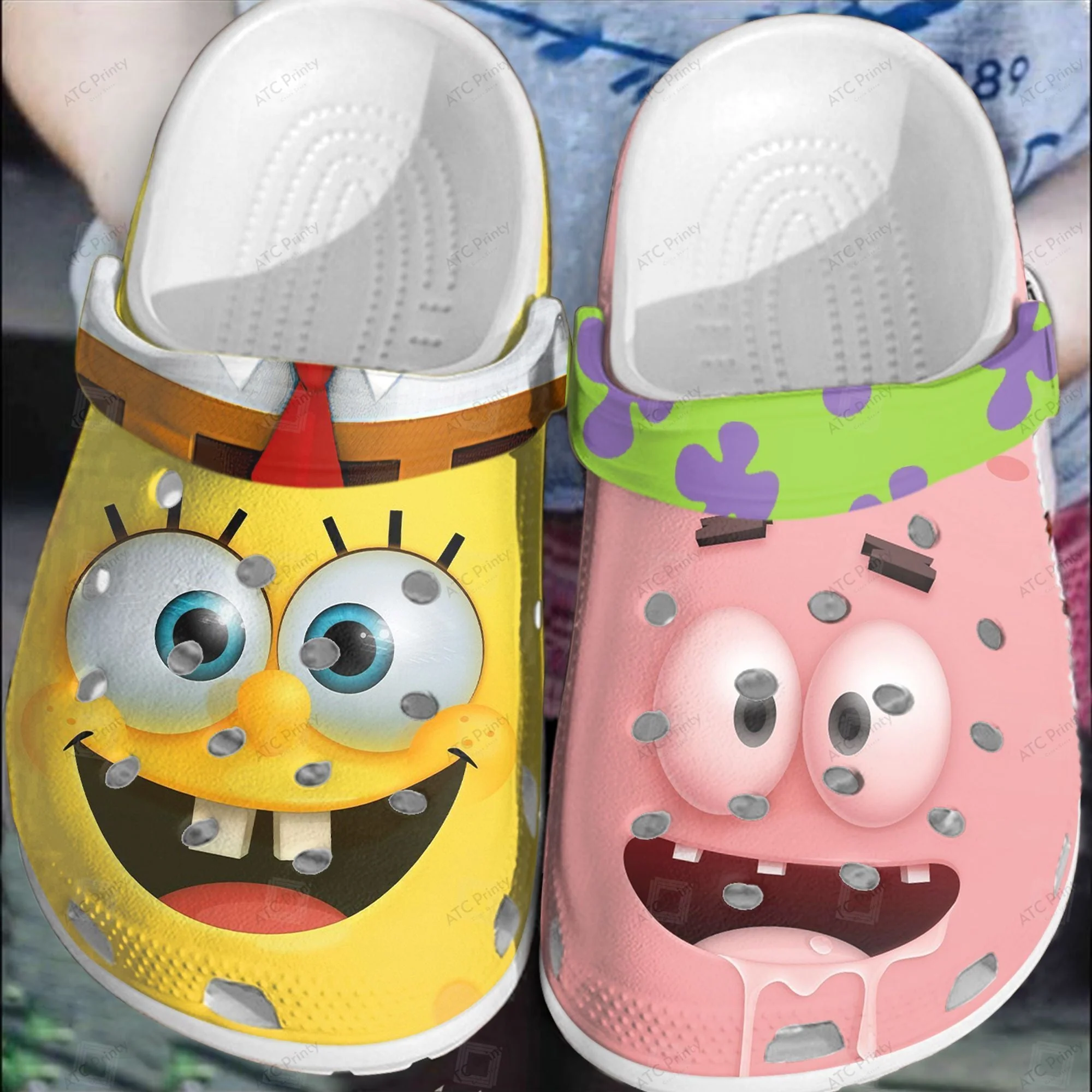 Footwearmerch Sponge and Starfish shoes Crocs Crocband Clogs Shoes For Men Women