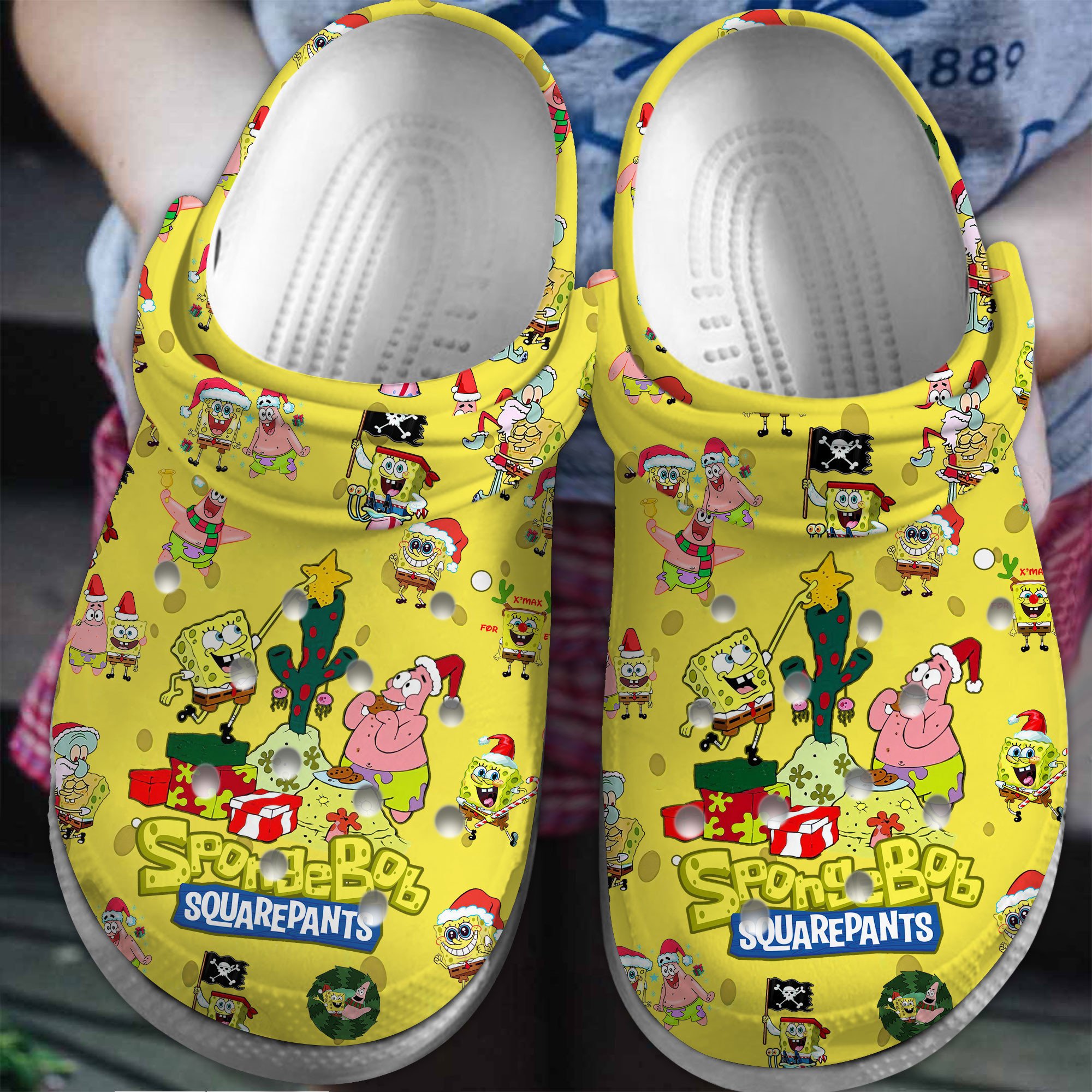Footwearmerch SpongeBob SquarePants Cartoon Crocs Crocband Clogs Shoes Comfortable For Men Women and Kids