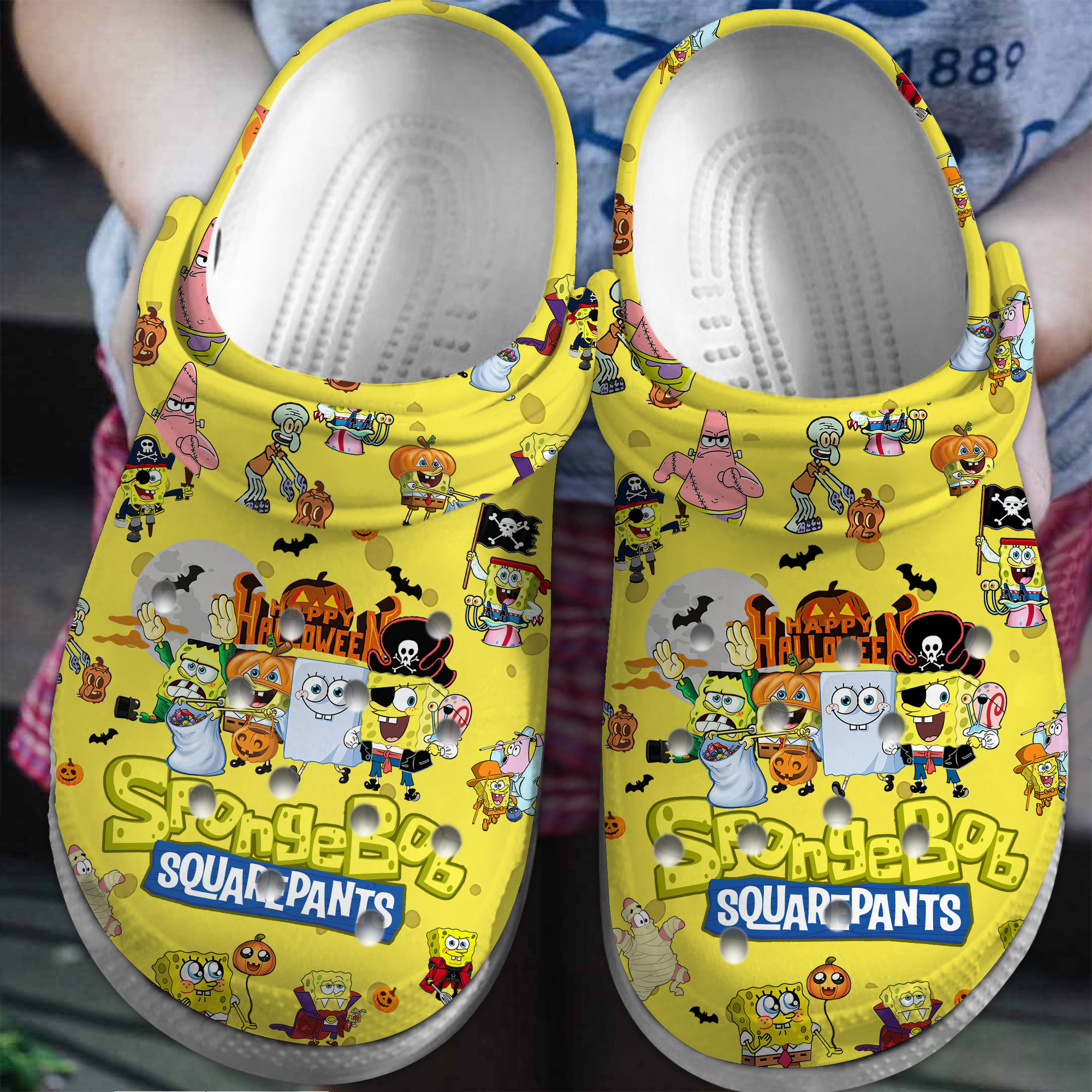 Footwearmerch SpongeBob SquarePants Cartoon Crocs Crocband Clogs Shoes Comfortable For Men Women and Kids