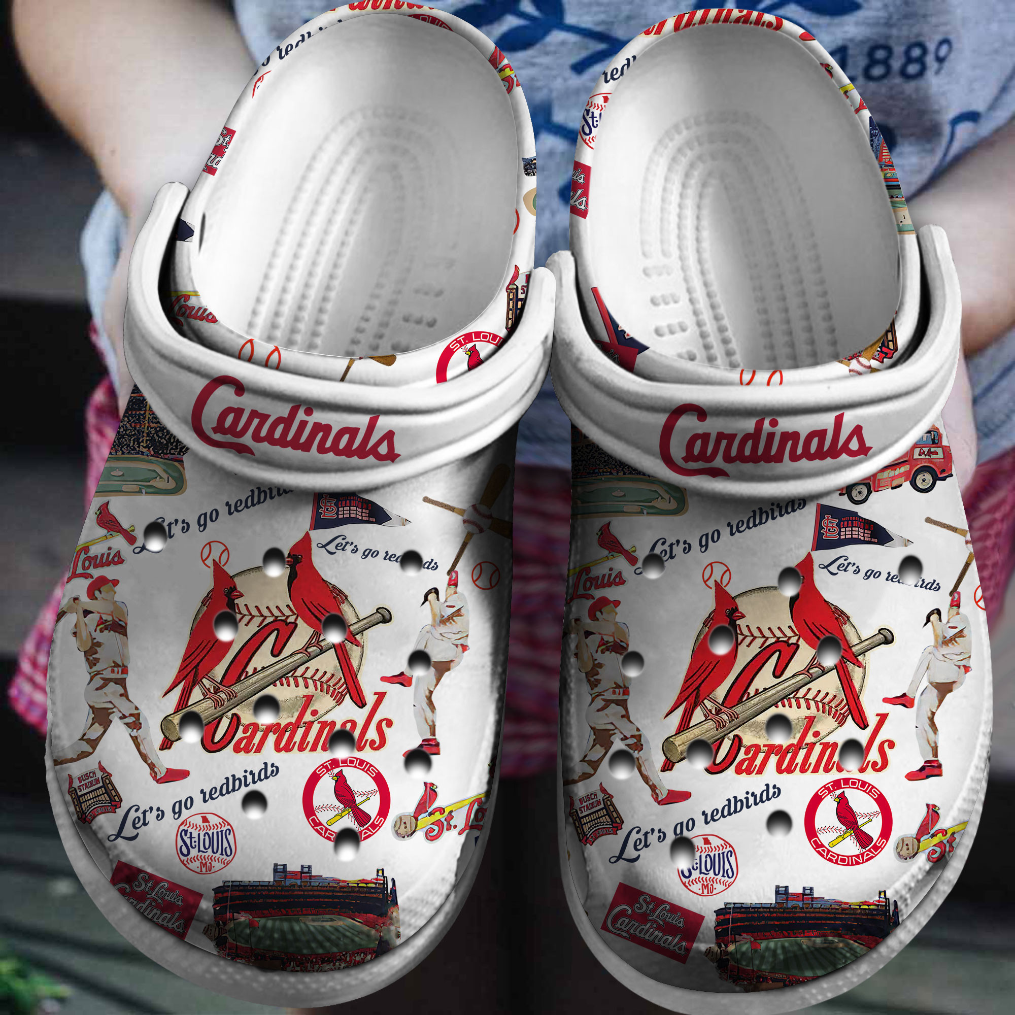 Footwearmerch St. Louis Cardinals MLB Sport Crocs Crocband Clogs Shoes Comfortable For Men Women and Kids