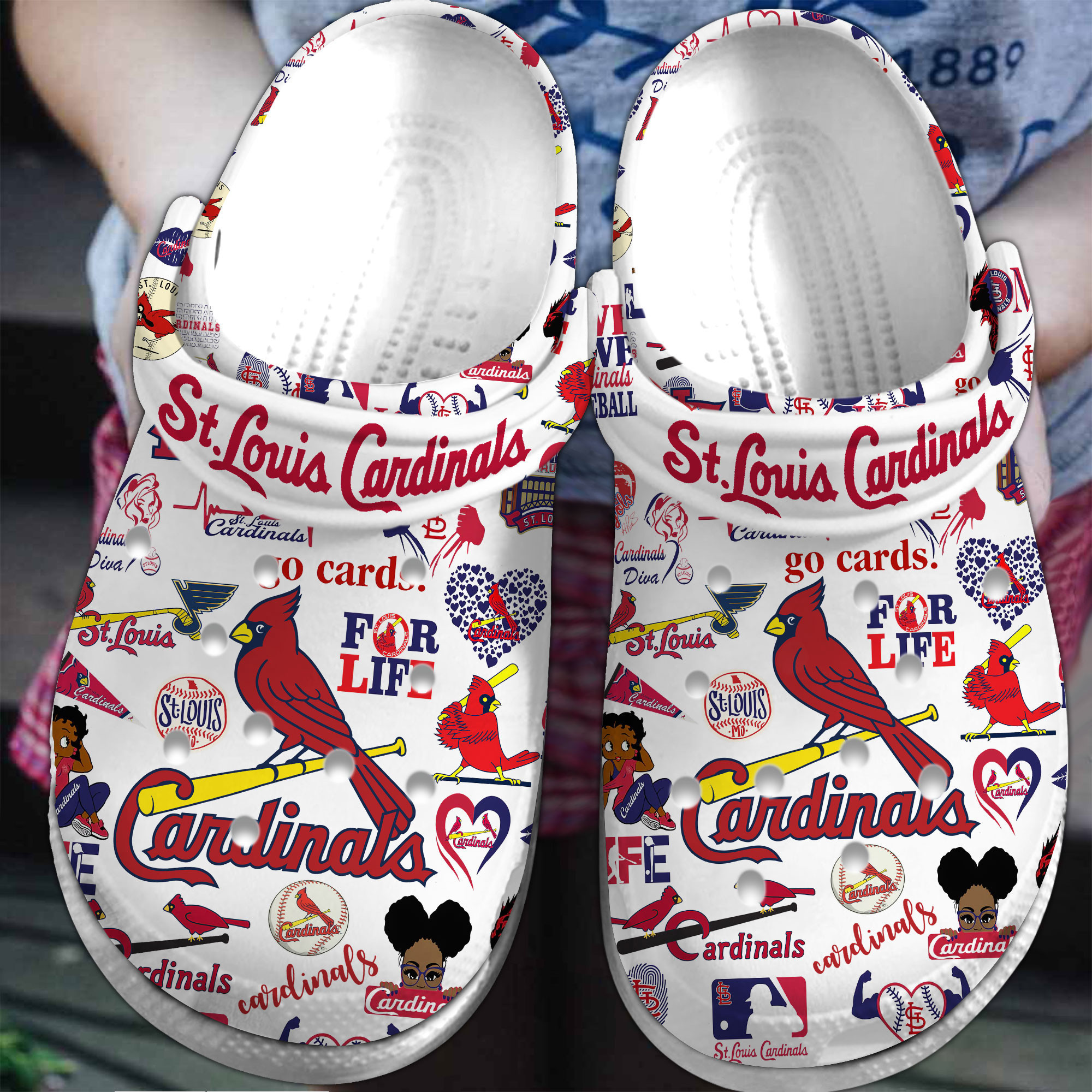 Footwearmerch St. Louis Cardinals MLB Sport Crocs Crocband Clogs Shoes Comfortable For Men Women and Kids