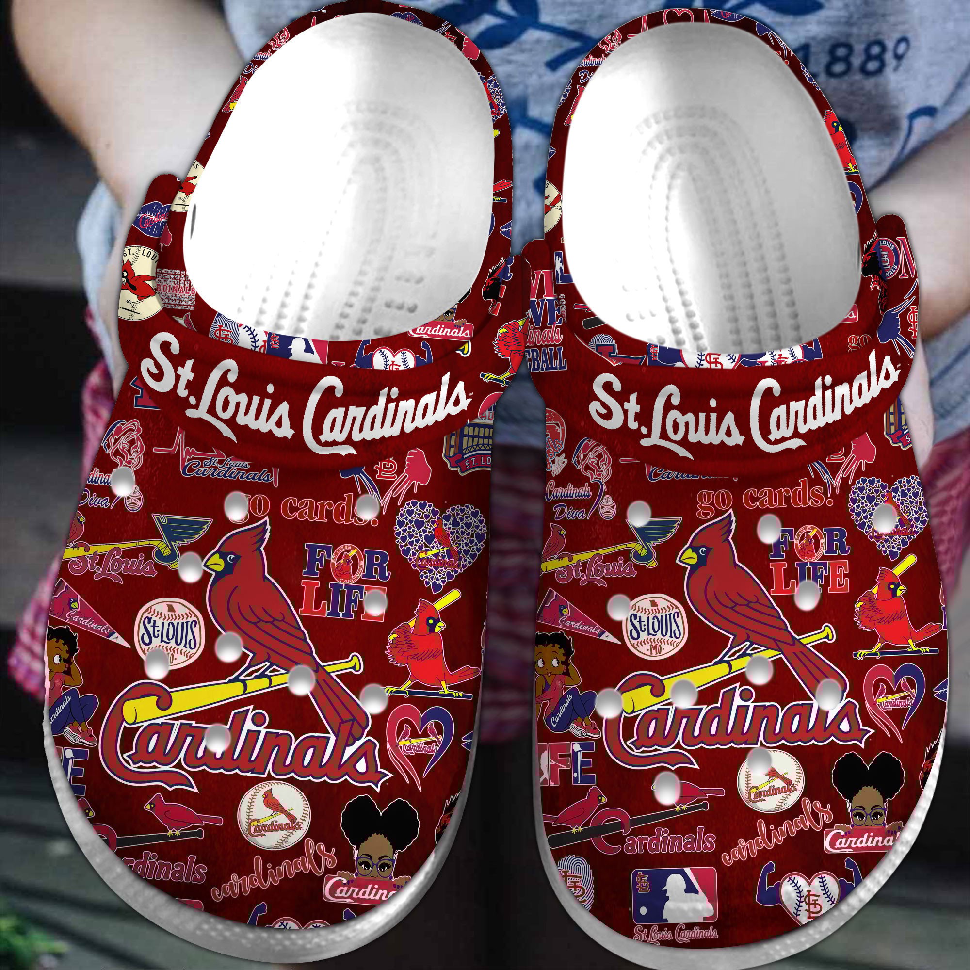 Footwearmerch St. Louis Cardinals MLB Sport Crocs Crocband Clogs Shoes Comfortable For Men Women and Kids