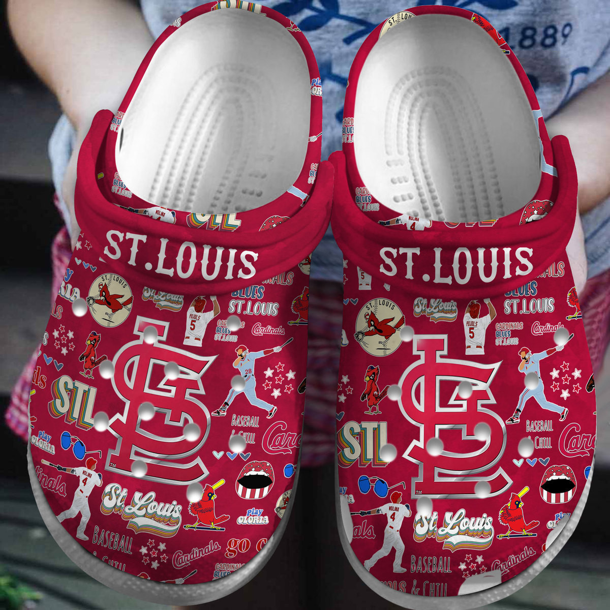 Footwearmerch St. Louis Cardinals MLB Sport Crocs Crocband Clogs Shoes Comfortable For Men Women and Kids