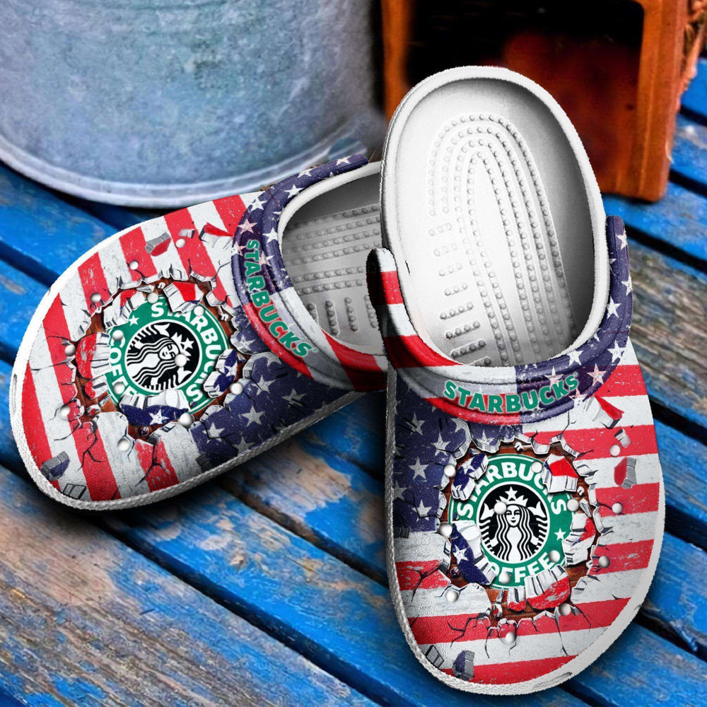 Footwearmerch Star Buck American Flag Rubber clog Shoes Comfy Footwear