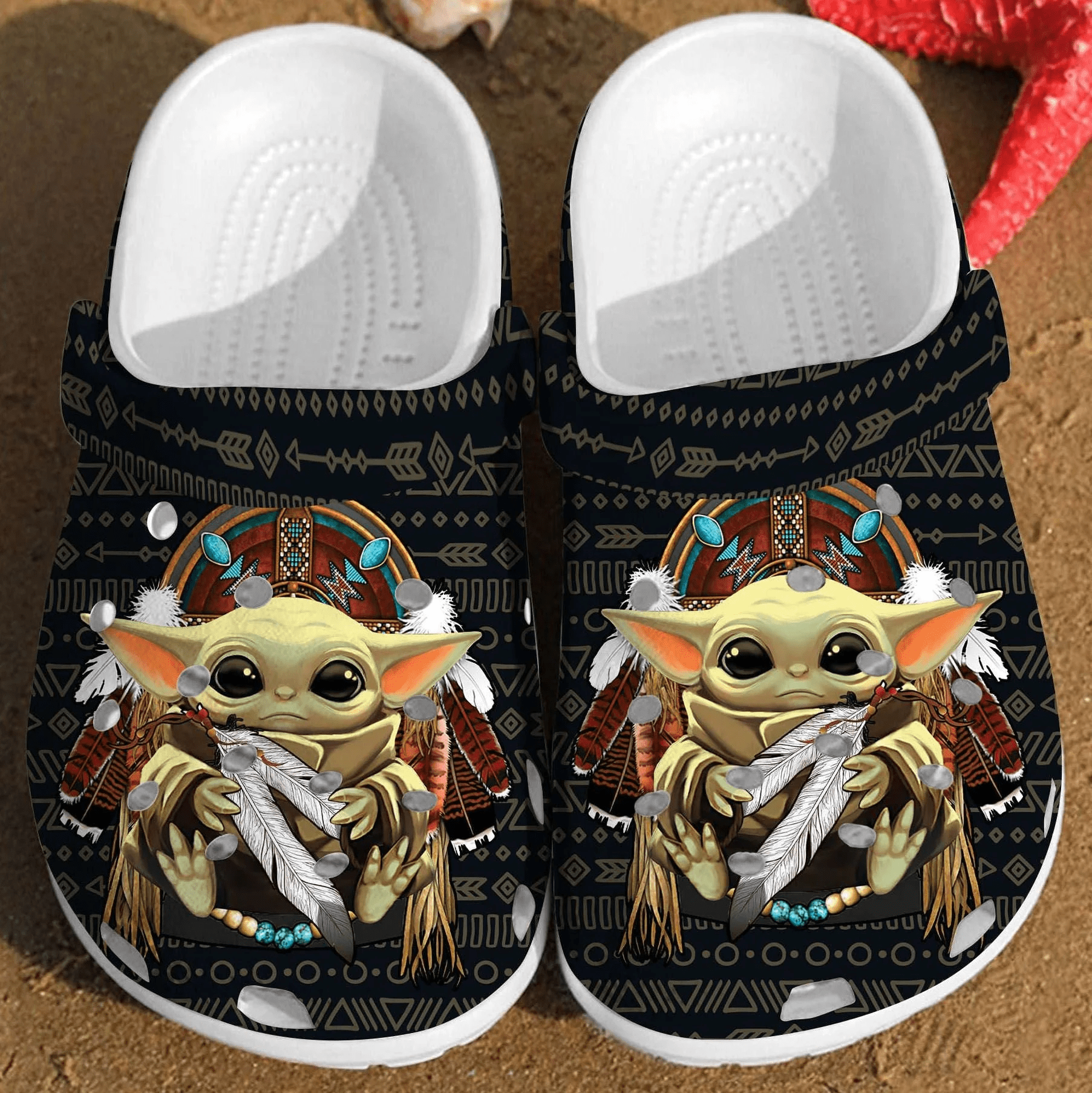 Footwearmerch Star Wars Baby Yoda Crocs Crocband Shoes Clogs Comfortable For Men Women