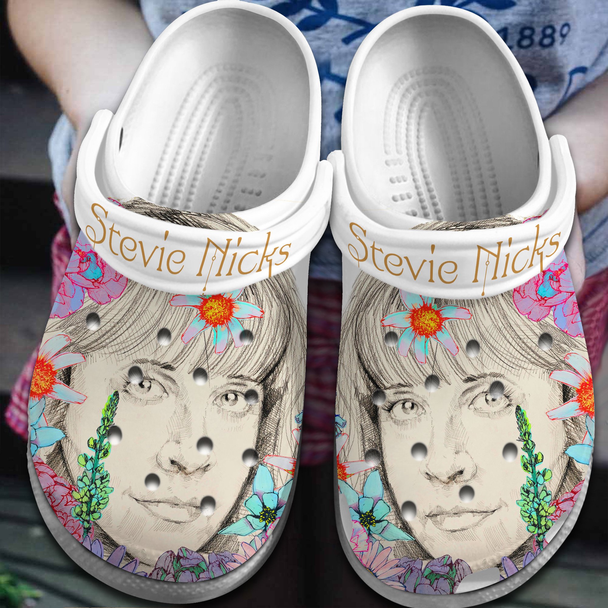 Footwearmerch Stevie Nicks Music Crocs Crocband Clogs Shoes Comfortable For Men Women and Kids