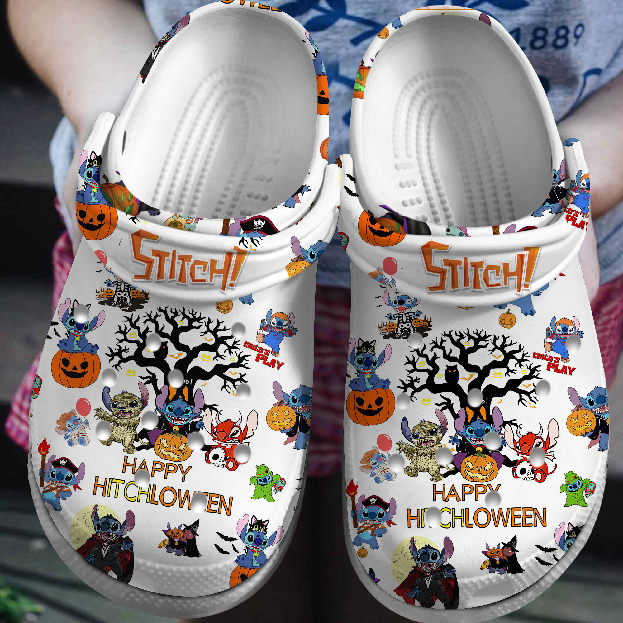 Footwearmerch Stitch Cartoon Crocs Crocband Clogs Shoes Comfortable For Men Women and Kids